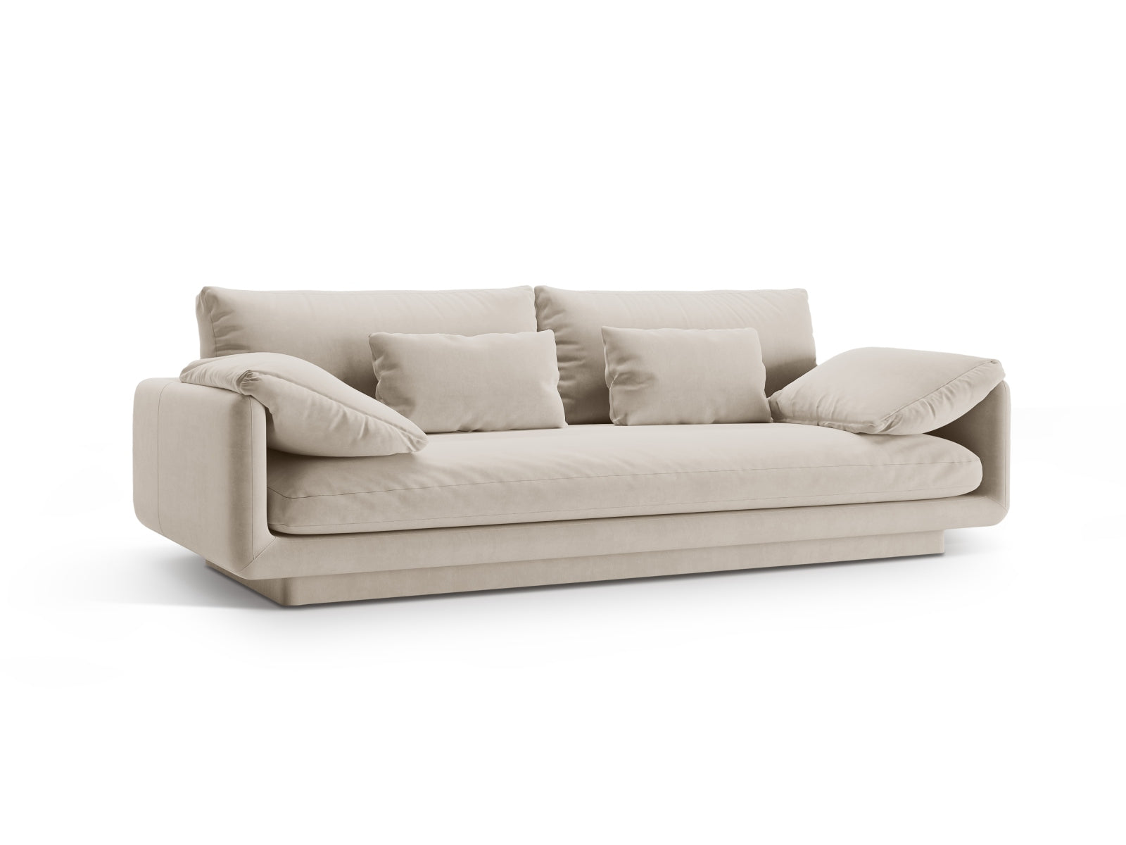 Elegantes Torino Velour Sofa in Ecru-Casino, ideal für stilvolle Wohnräume. Hochwertiges 3-Sitzer Sofa von Micadoni.