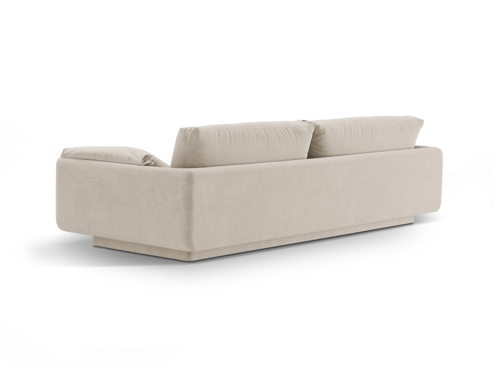 Stilvolles 3-Sitzer Velour Sofa Torino in Ecru-Casino, perfekt für moderne Wohnkonzepte und gemütliche Abende.