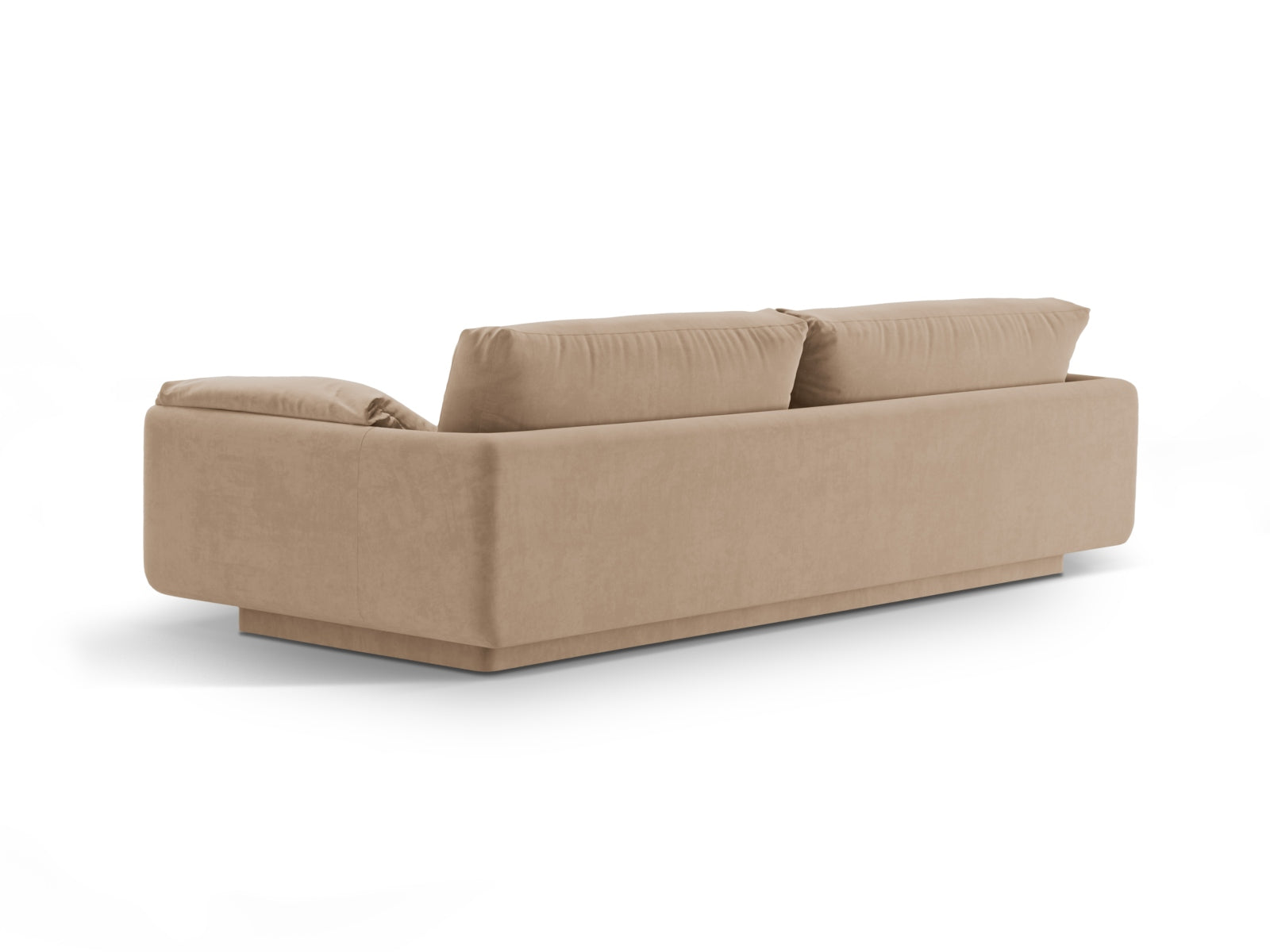 Stilvolles 3-Sitzer Velour Sofa Torino in Sand-Casino von Micadoni, perfekt für moderne Wohnzimmer und entspannte Stunden.