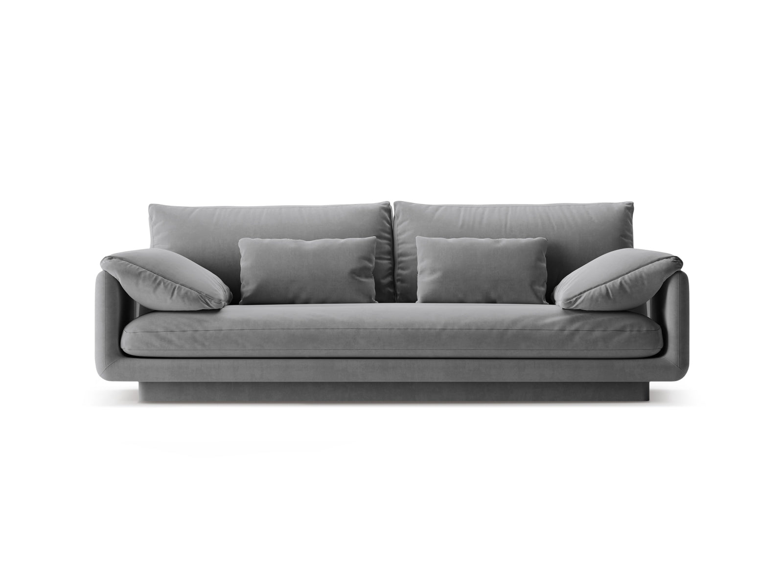 Torino Velour Sofa 3 Sitzer in Light Grey-Casino präsentiert im Onlineshop von KAQTU Design AG. 3er Sofa ist von Micadoni