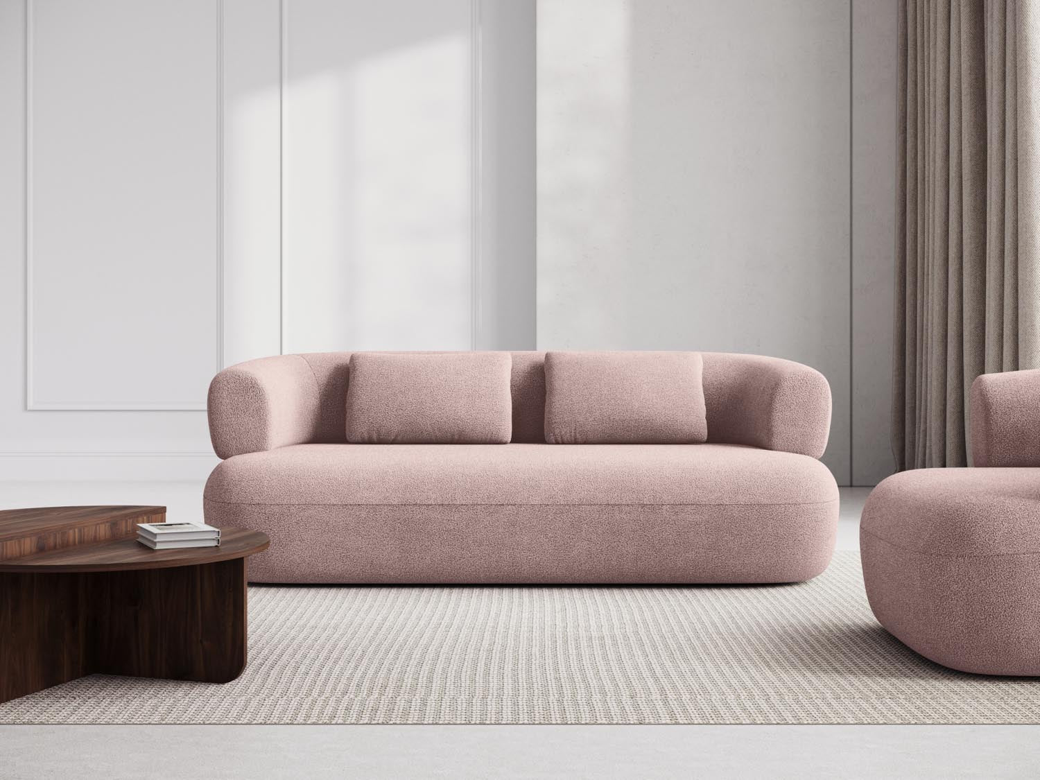 Jenny Boucle Sofa 3 Sitzer in Powder Pink präsentiert im Onlineshop von KAQTU Design AG. 3er Sofa ist von Micadoni