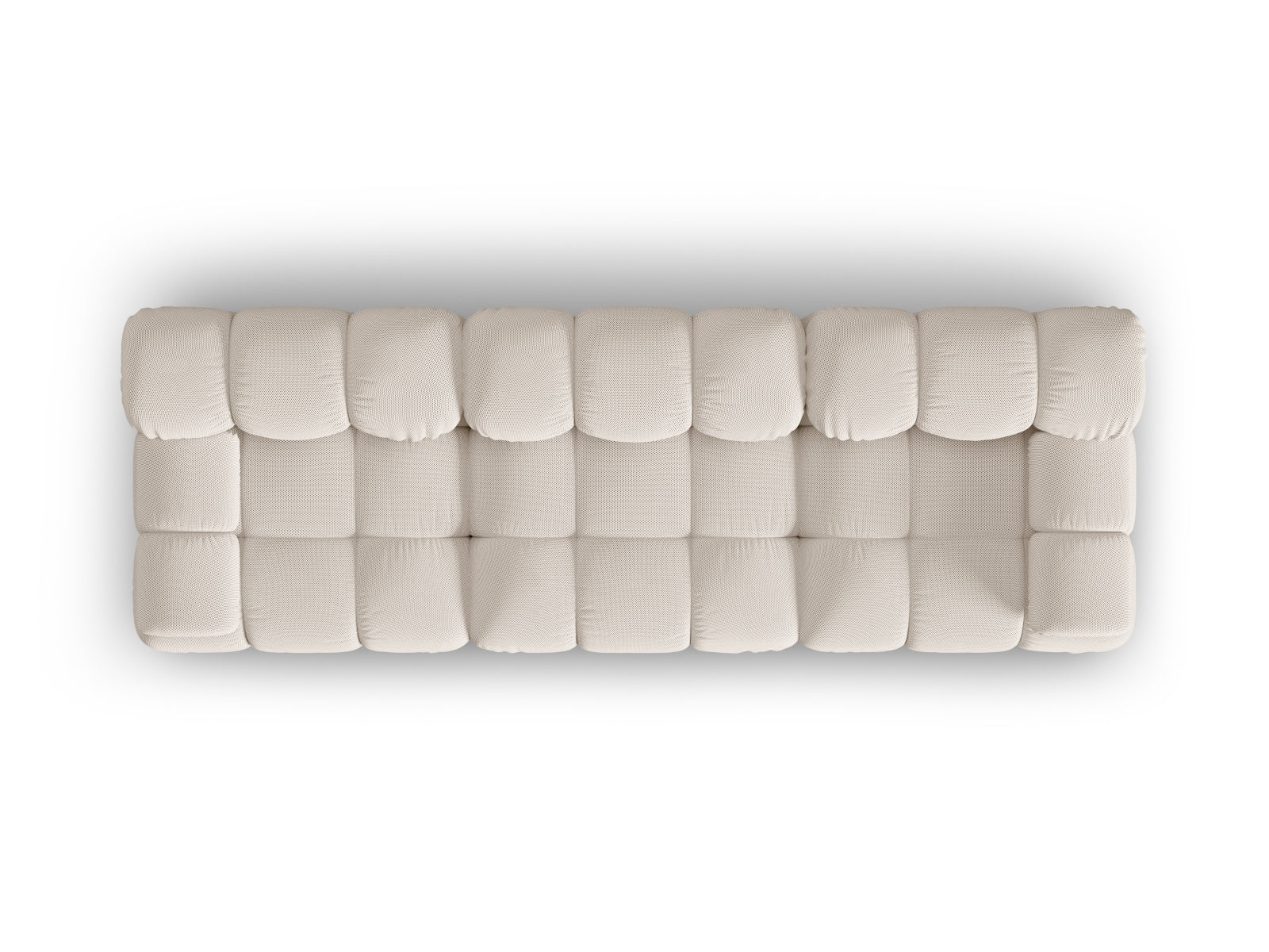 Modernes Bellis 3-Sitzer Sofa in sanftem Beige, perfekt für gemütliche Wohnzimmer. Flexibles, modulares Design von Micadoni.
