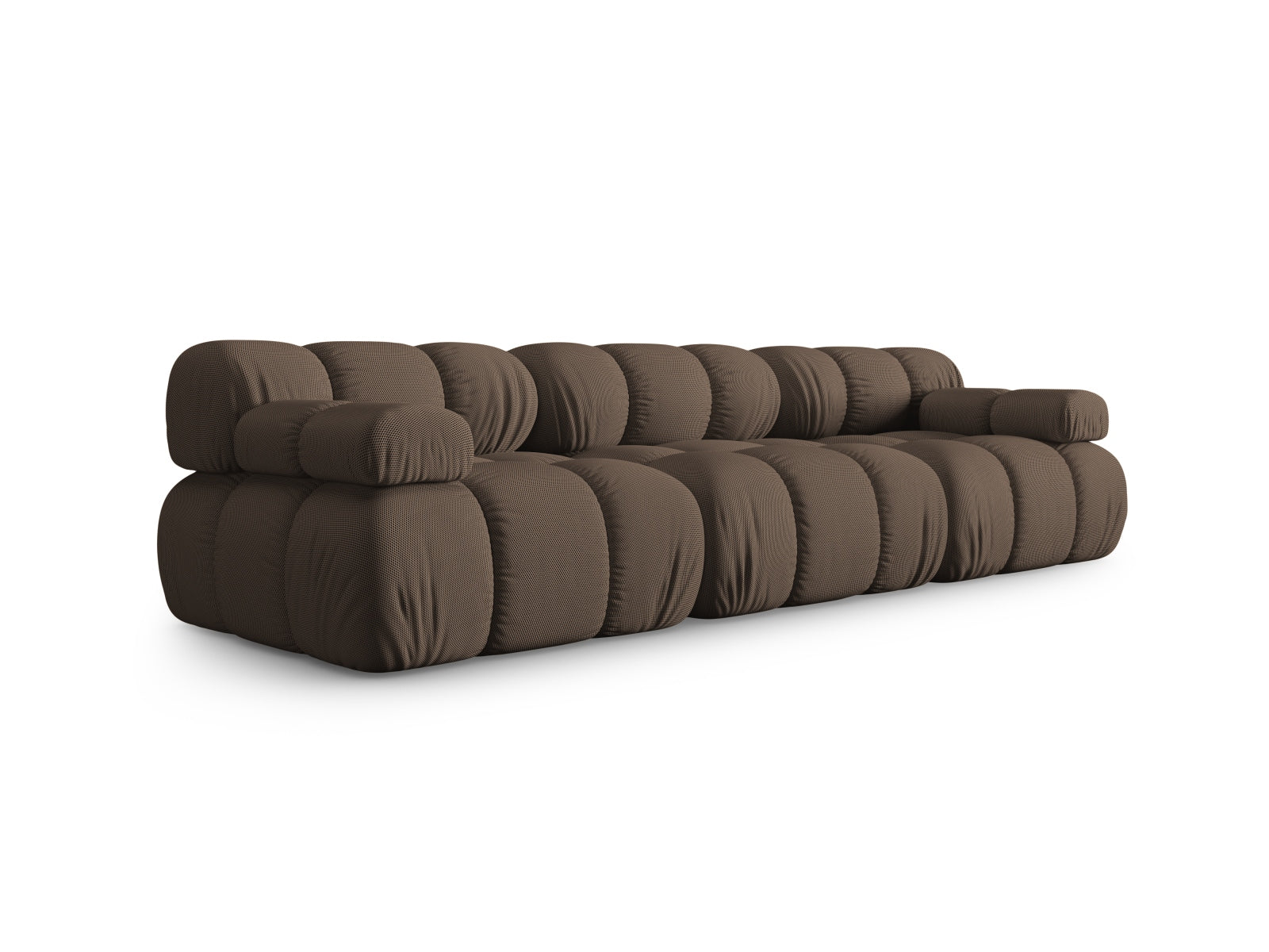 Elegantes Bellis 3-Sitzer Sofa in Braun, modulare Gestaltung für individuellen Komfort, ideal für moderne Wohnräume.