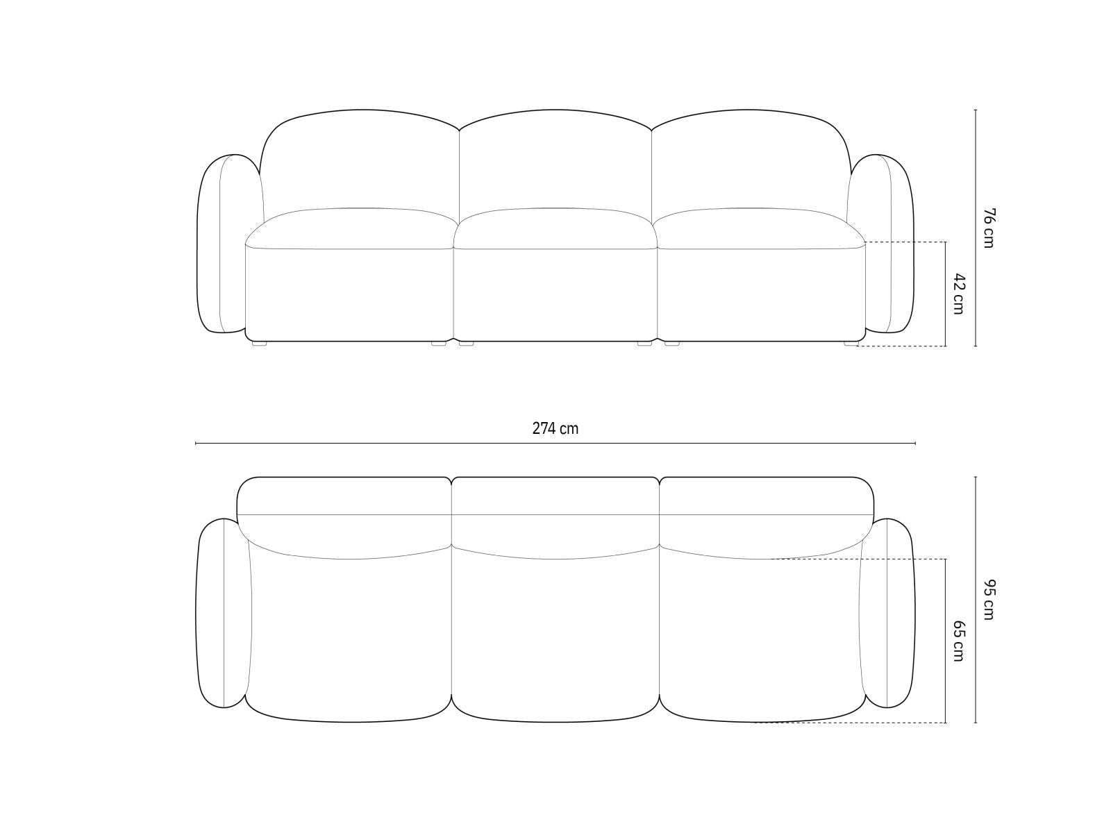 Modernes 3-Sitzer Sofa Blair von Micadoni in ansprechendem Brick-Eden, perfekt für stilvolle Wohnräume und gemütliche Abende.