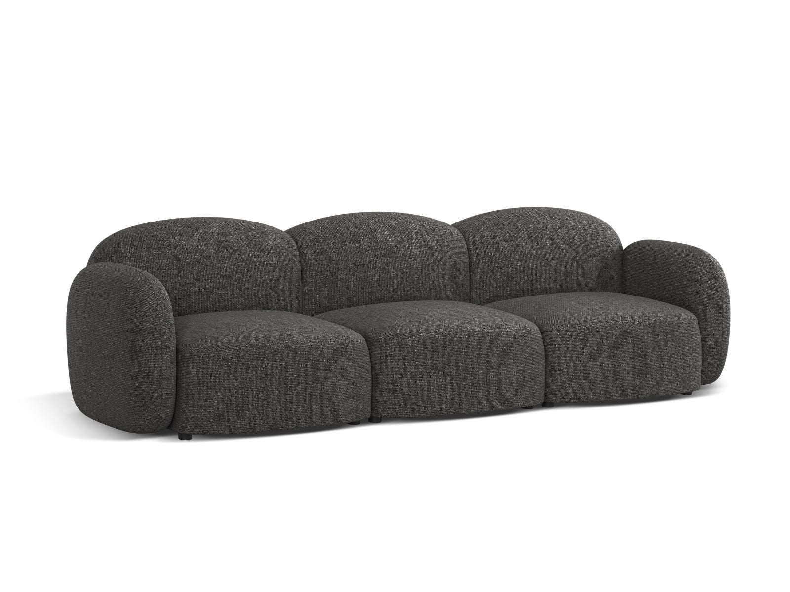 Elegantes 3-Sitzer Sofa Blair in Dunkelgrau, ideal für stilvolle Wohnräume, erhältlich bei KAQTU Design AG.