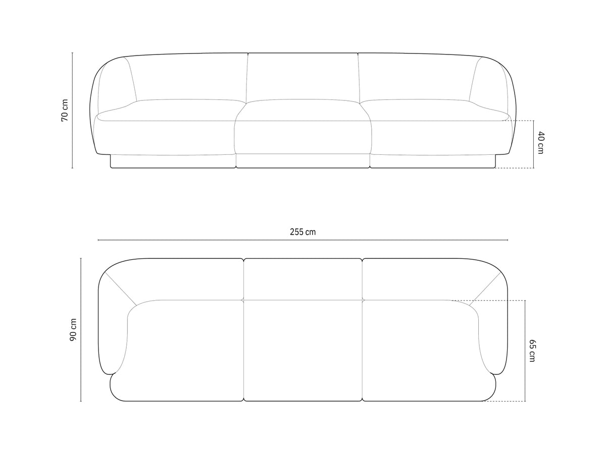 Miley Sofa 3 Sitzer in Beige-Eden präsentiert im Onlineshop von KAQTU Design AG. 3er Sofa ist von Micadoni