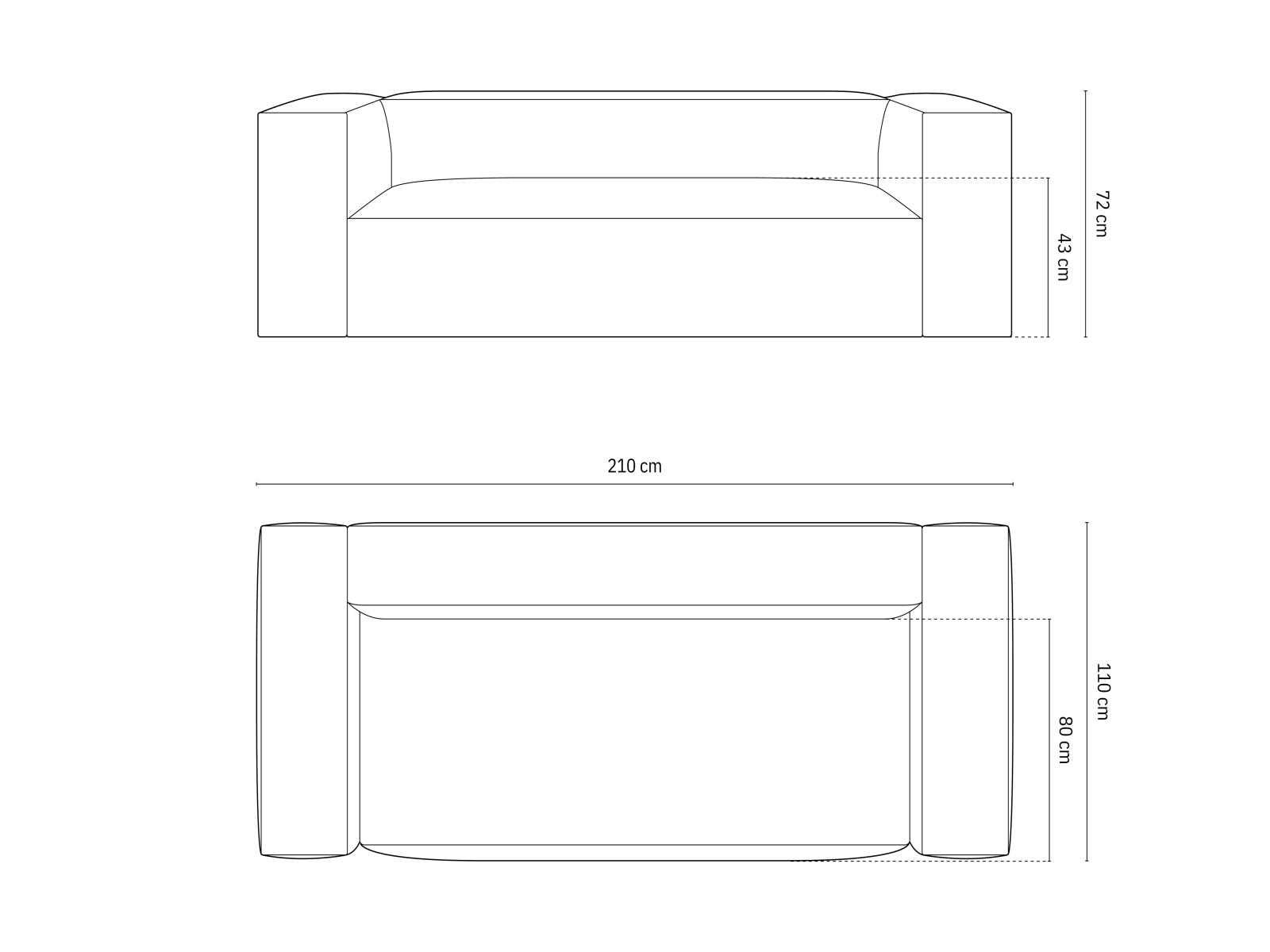 Modernes 3-Sitzer Sofa Nuria in edlem Petrol, perfekt für stilvolle Wohnräume, bietet Komfort und Eleganz für Ihr Zuhause.