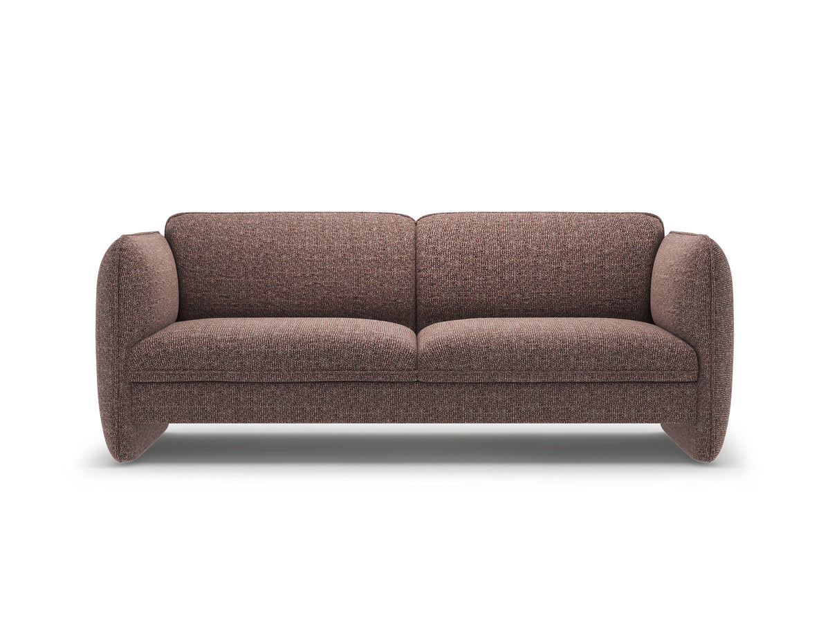 Kobaltblaues 3er Sofa Georgia von Micadoni mit Samtvelours-Bezug, schwarzen Kunststoffbeinen und gepolsterten Armlehnen als Sitzfläche.