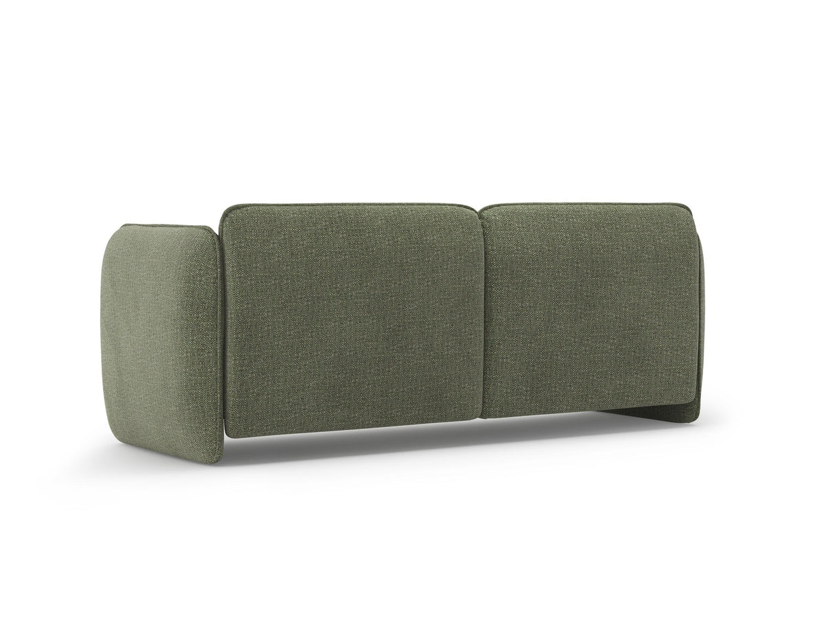 Kobaltblaues 3er Sofa Georgia von Micadoni mit Samtvelours-Bezug, schwarzen Kunststoffbeinen und gepolsterten Armlehnen als Sitzfläche.