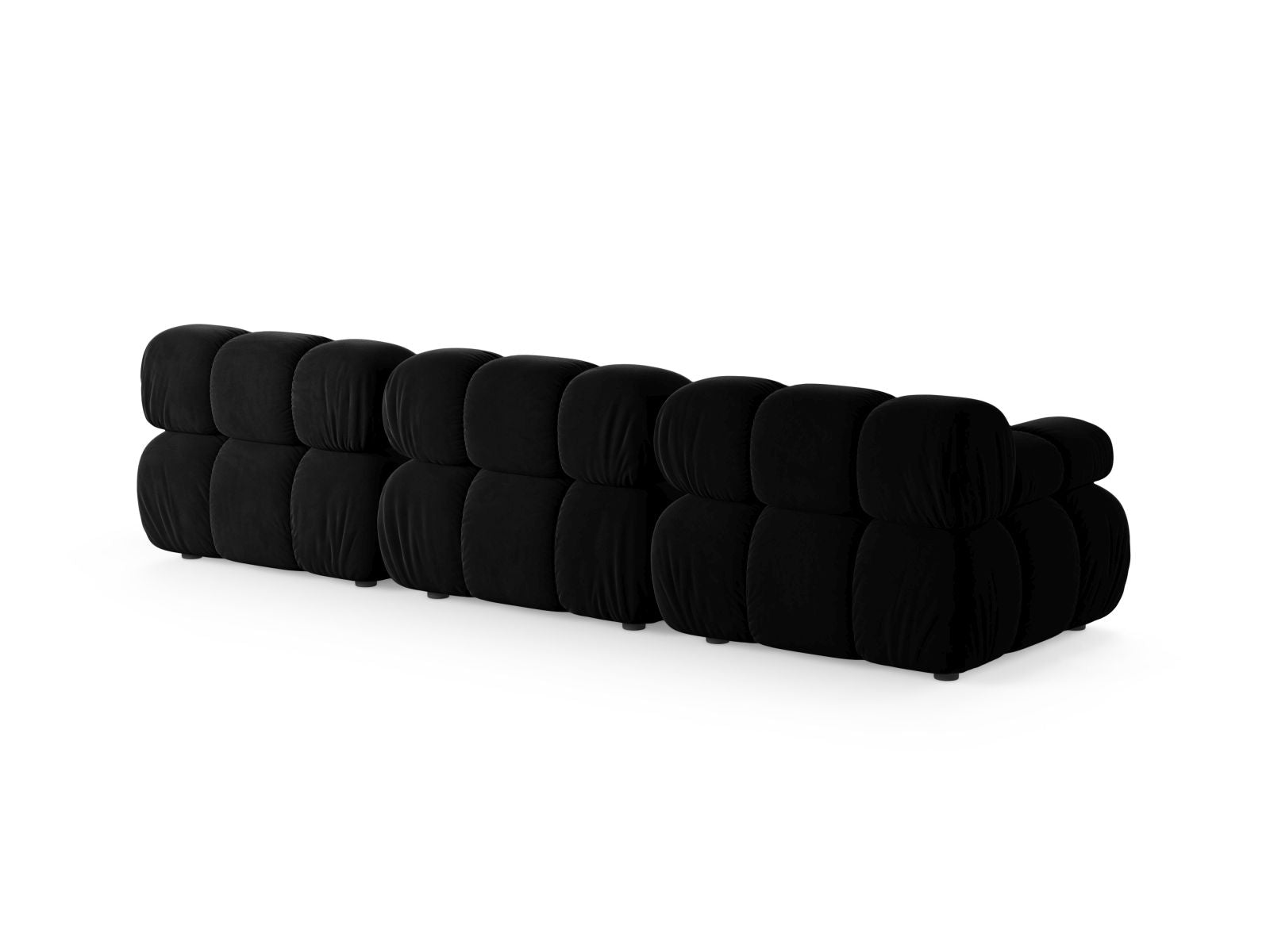 Elegantes 3-Sitzer Sofa Bellis in stilvollem Schwarz, ideal für moderne Wohnkonzepte und flexible Raumgestaltung.
