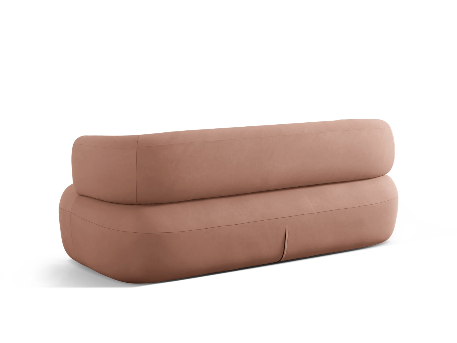Stilvolles 3-Sitzer Sofa Jenny in luxuriösem Velours, warmes Terracotta, perfekt für gemütliche und moderne Wohnambiente.