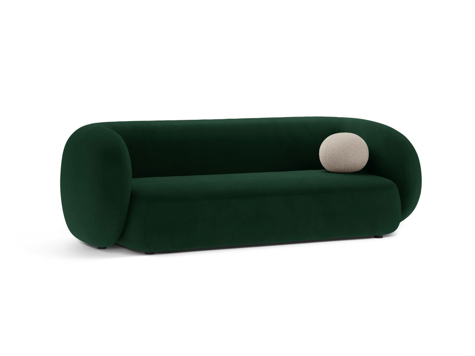 Elegantes 3-Sitzer Sofa Kate in Flaschengrün, modulare Gestaltung für individuellen Komfort und modernes Wohndesign.