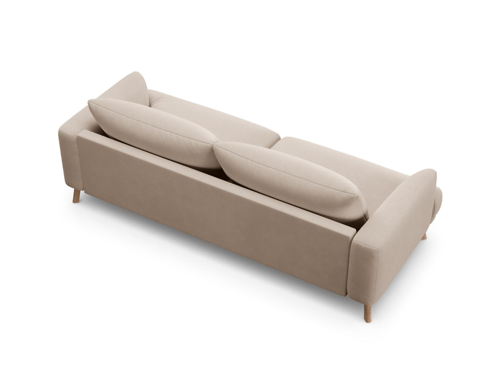 Beige 3-Sitzer Sofa Naomi von Micadoni, ideal für moderne Wohnzimmer, vereint Komfort und elegantes Design in einem stilvollen Möbelstück.