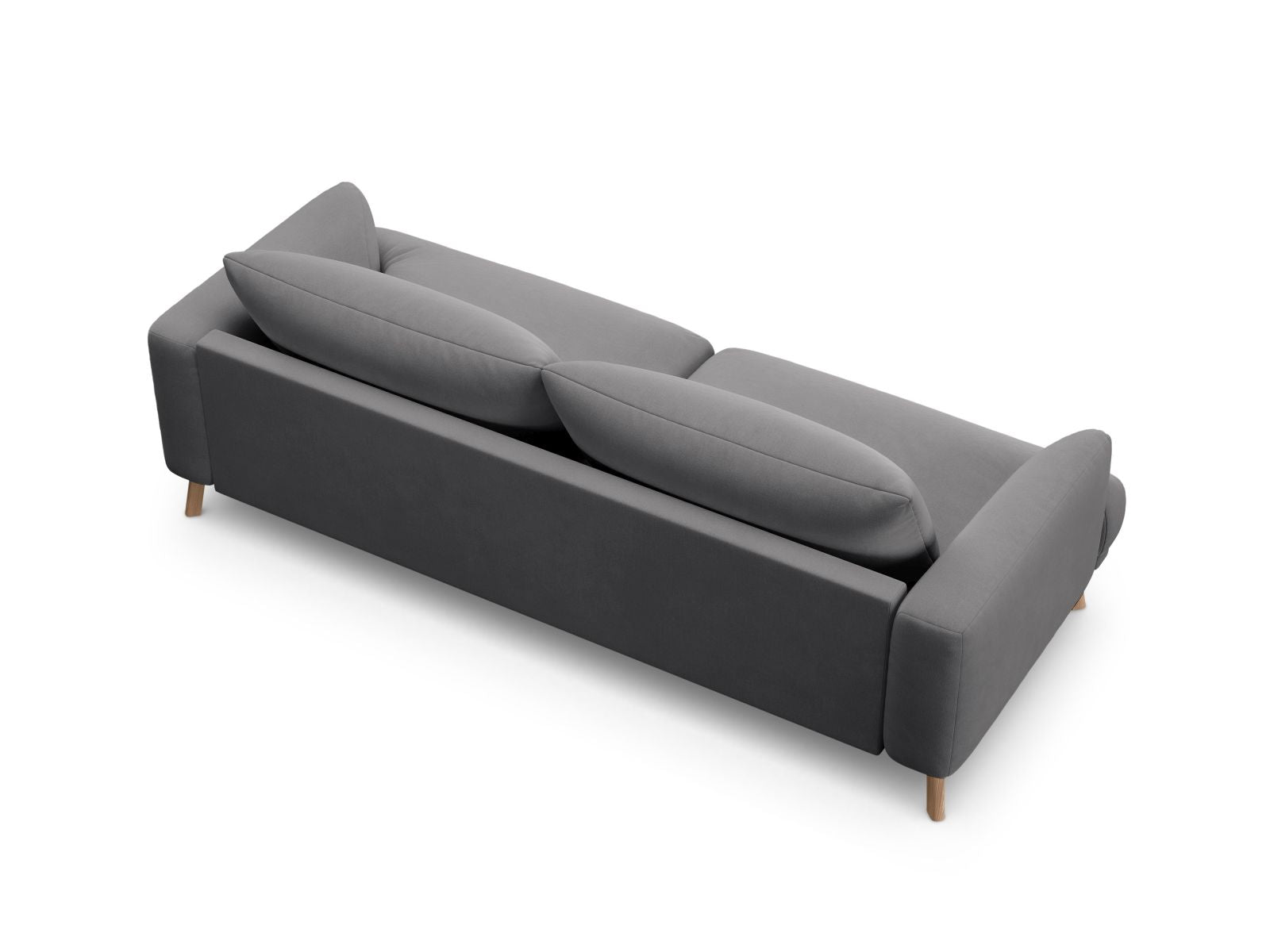 Elegantes 3-Sitzer Sofa Naomi in klassischem Grau, ideal für moderne Wohnräume, entworfen von Micadoni und erhältlich bei KAQTU Design AG.