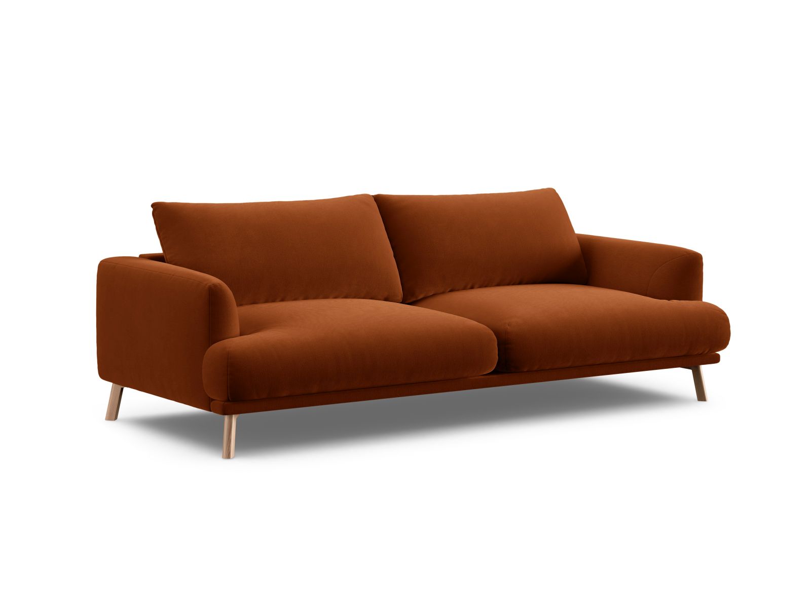 Elegantes 3-Sitzer Sofa Naomi in warmem Terracotta, ideal für stilvolle Wohnräume. Hochwertige Verarbeitung von Micadoni.