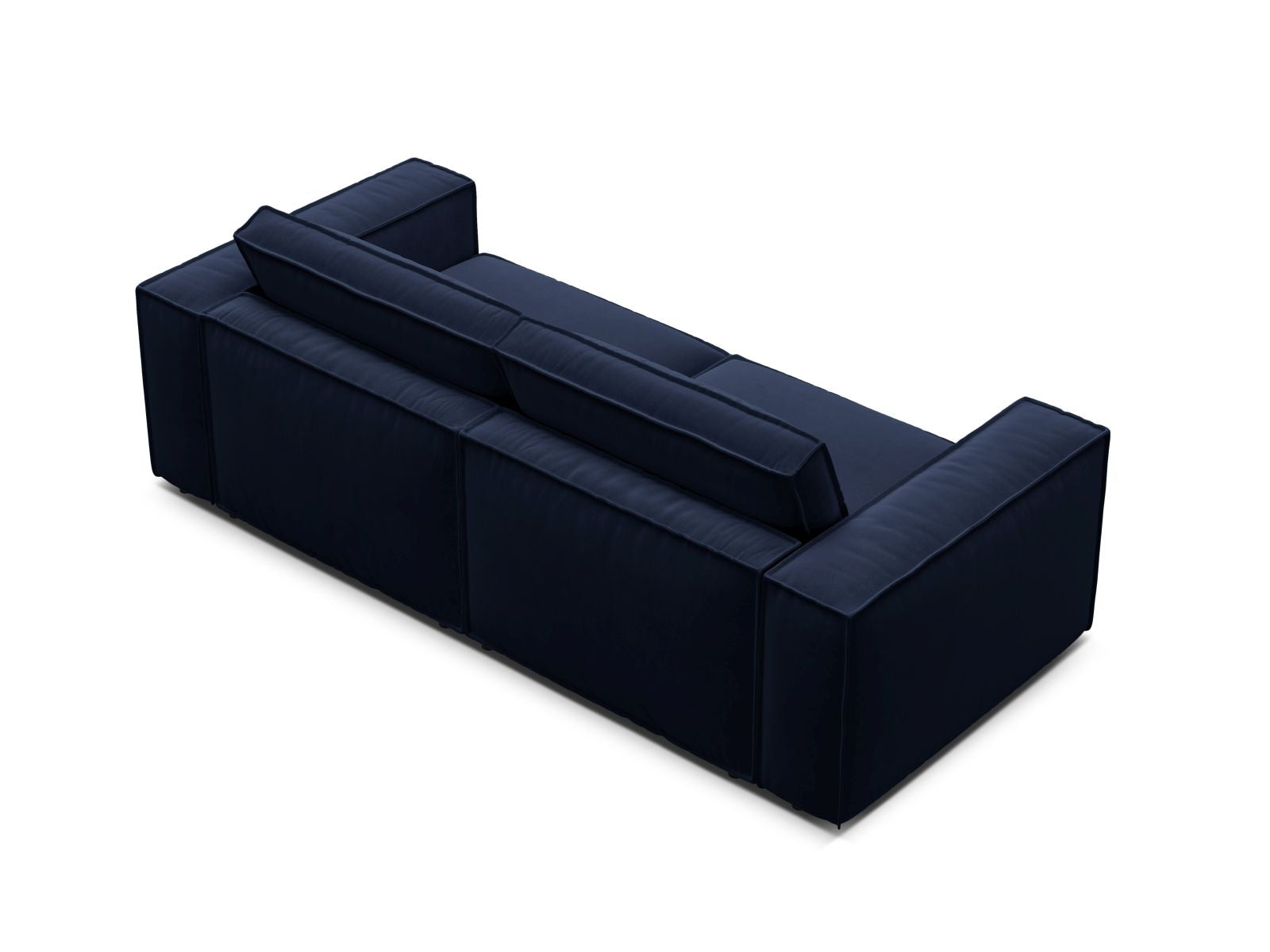 Elegantes 3-Sitzer Sofa Pola in Royalblau, ideal für moderne Wohnräume, vereint Funktionalität und ansprechendes Design.