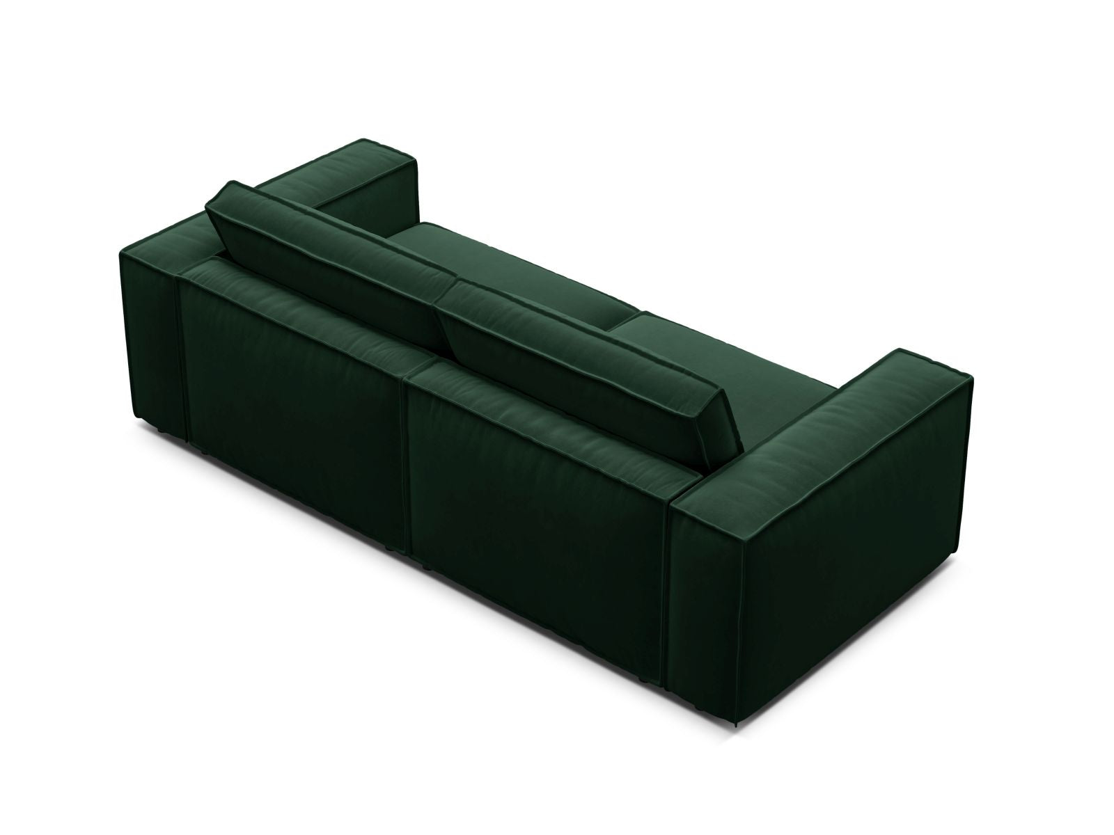 Elegantes 3-Sitzer Sofa Pola in stilvollem Flaschengrün, ideal für moderne Wohnräume und flexible Einrichtungslösungen.
