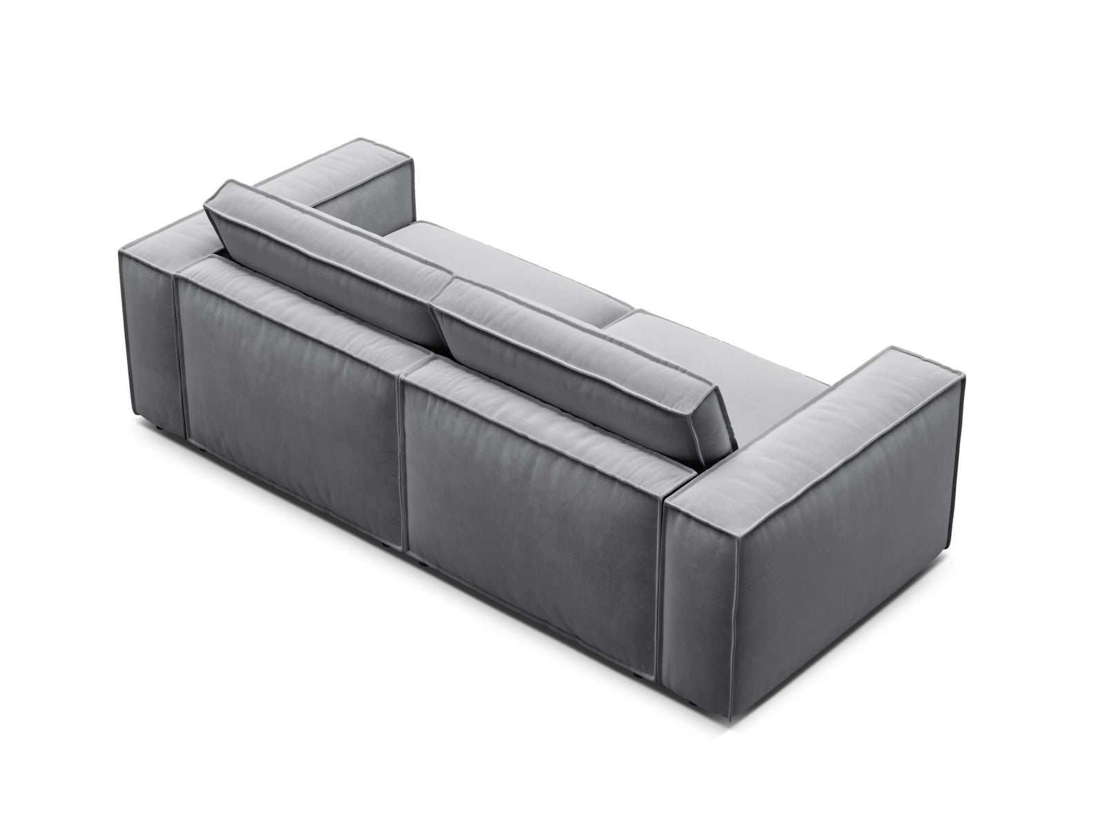 Elegantes 3-Sitzer Sofa Pola in neutralem Grau, ideal für individuelle Raumgestaltungen und modernen Wohnstil.