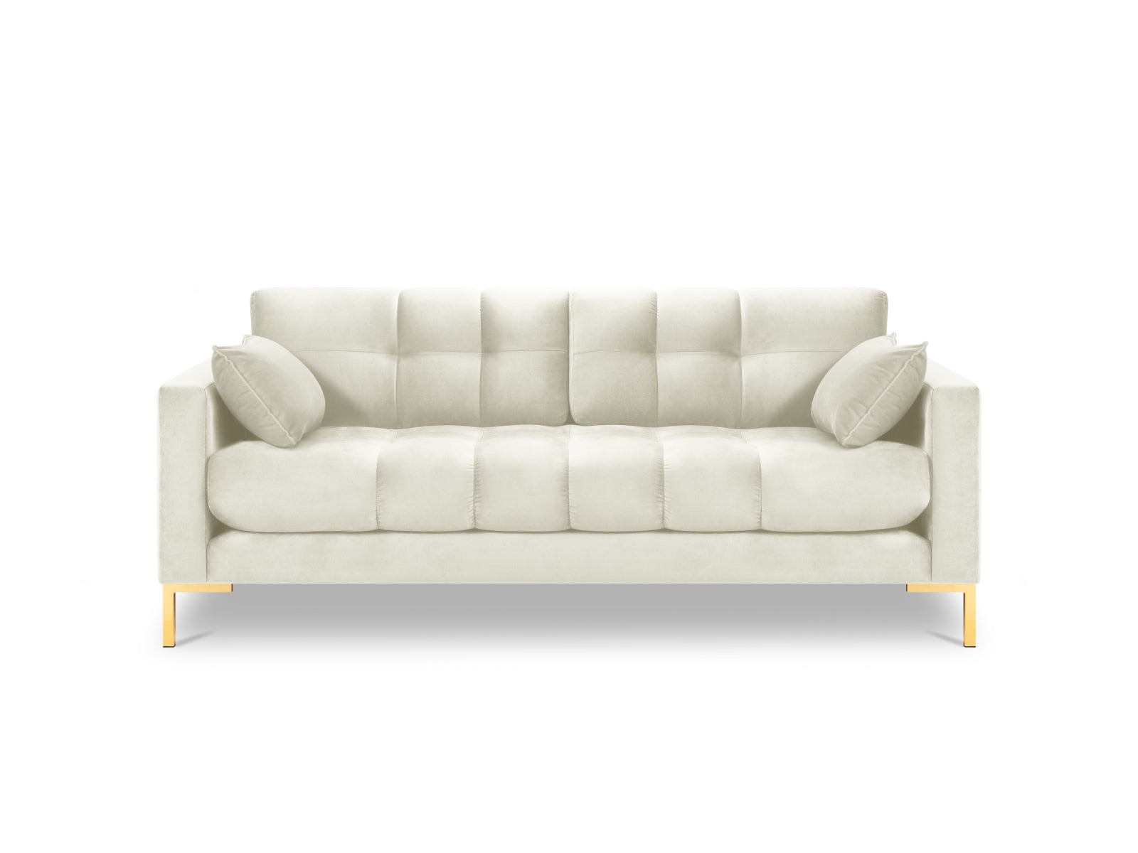 Mamaia Velour Sofa 3 Sitzer in Light Beige/Gold präsentiert im Onlineshop von KAQTU Design AG. 3er Sofa ist von Micadoni