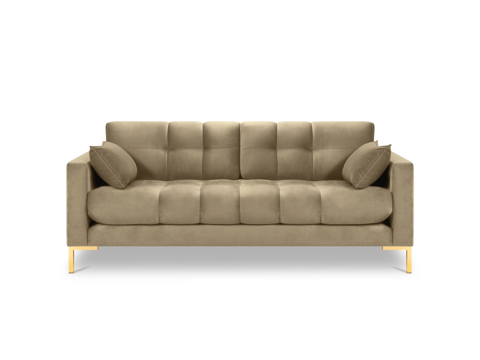 Mamaia Velour Sofa 3 Sitzer in Beige/Gold präsentiert im Onlineshop von KAQTU Design AG. 3er Sofa ist von Micadoni