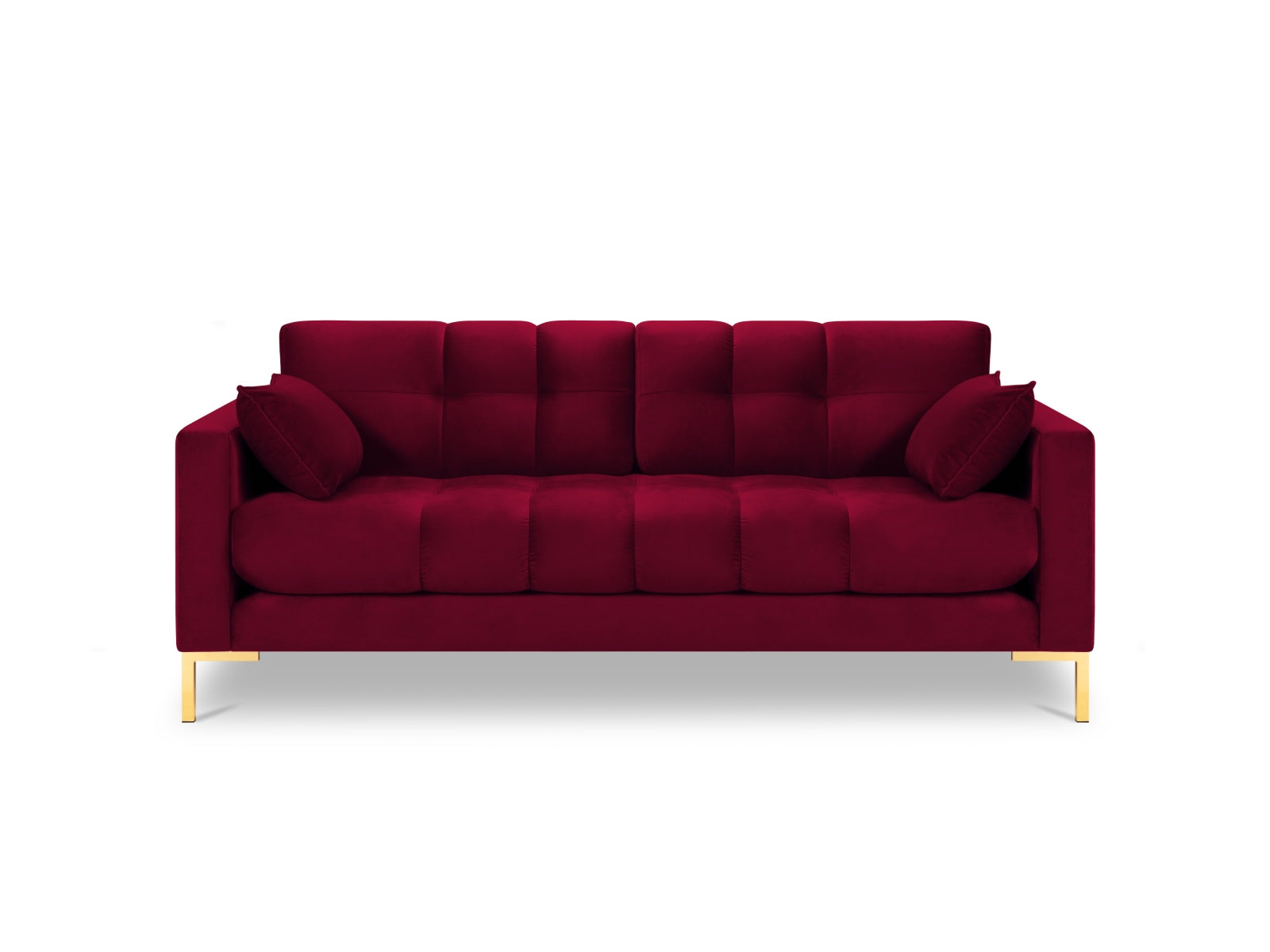 Mamaia Velour Sofa 3 Sitzer in Red/Gold präsentiert im Onlineshop von KAQTU Design AG. 3er Sofa ist von Micadoni