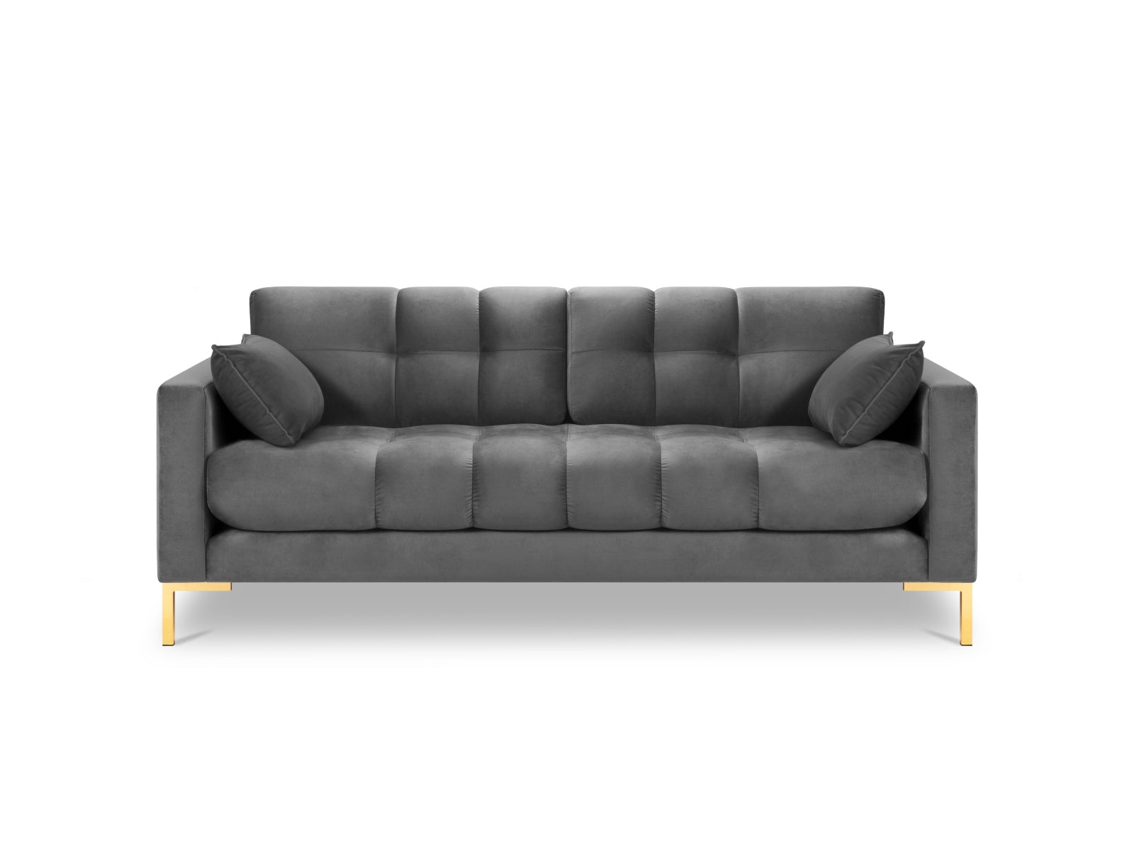 Mamaia Velour Sofa 3 Sitzer in Light Grey/Gold präsentiert im Onlineshop von KAQTU Design AG. 3er Sofa ist von Micadoni