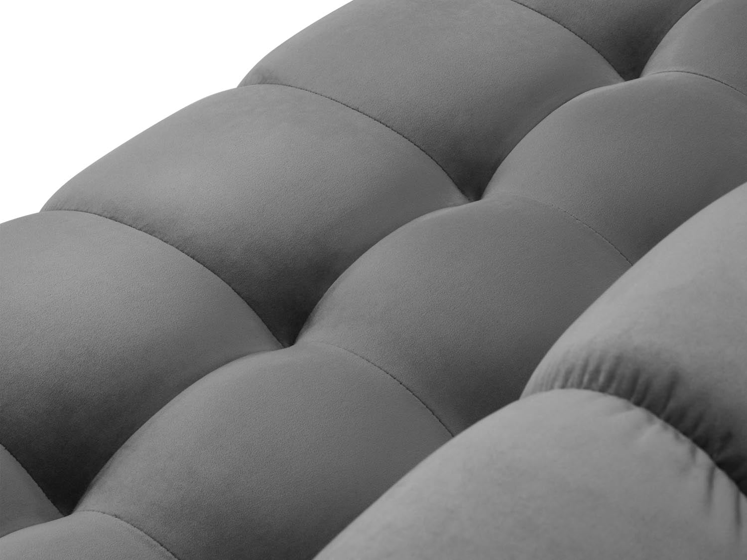 Mamaia Velour Sofa 3 Sitzer in Light Grey/Gold präsentiert im Onlineshop von KAQTU Design AG. 3er Sofa ist von Micadoni