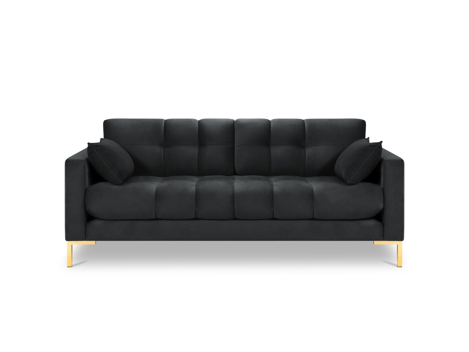 Mamaia Velour Sofa 3 Sitzer in Dark Grey/Gold präsentiert im Onlineshop von KAQTU Design AG. 3er Sofa ist von Micadoni