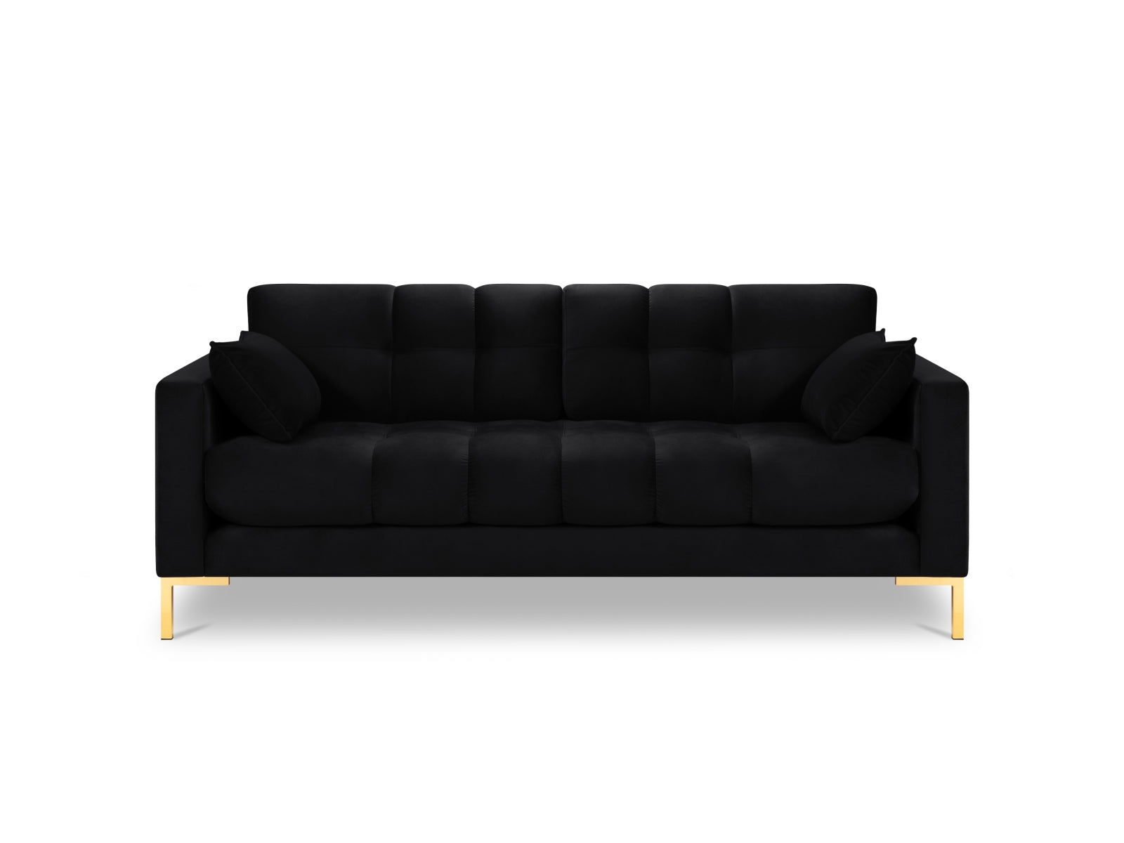 Mamaia Velour Sofa 3 Sitzer in Black/Gold präsentiert im Onlineshop von KAQTU Design AG. 3er Sofa ist von Micadoni