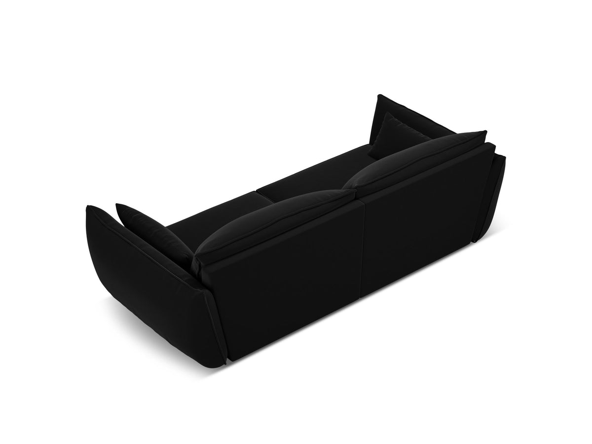 Kaelle Sofa 3 Sitzer in Black-Bluvel präsentiert im Onlineshop von KAQTU Design AG. 3er Sofa ist von Micadoni