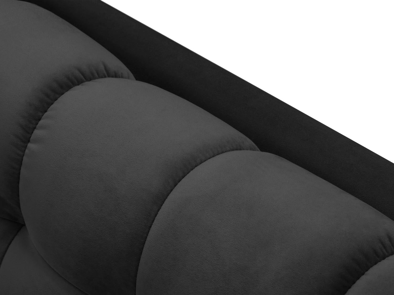 Mamaia Velour Sofa 3 Sitzer in Dark Grey/Schwarz präsentiert im Onlineshop von KAQTU Design AG. 3er Sofa ist von Micadoni