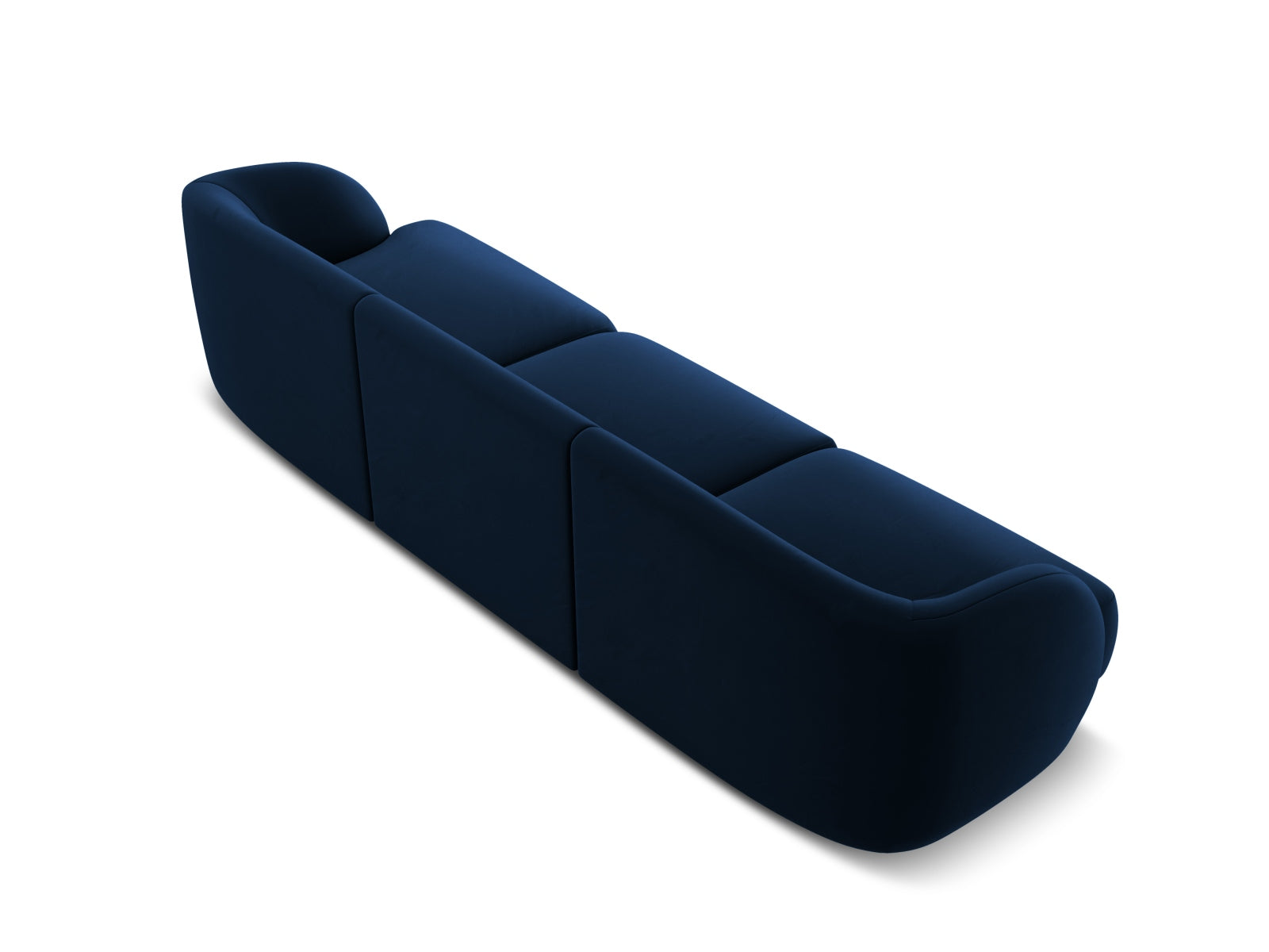 Elegantes 3-Sitzer Sofa Miley aus weichem Velours in royalblau, perfekt für stilvolle Wohnzimmer und entspannte Stunden.