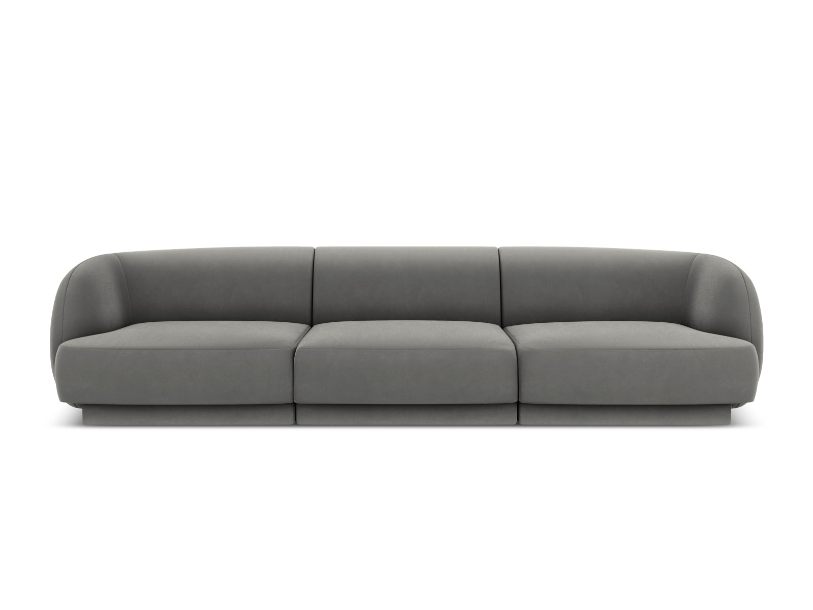 Miley Velour Sofa 3 Sitzer in Light Grey-Bluvel präsentiert im Onlineshop von KAQTU Design AG. 3er Sofa ist von Micadoni