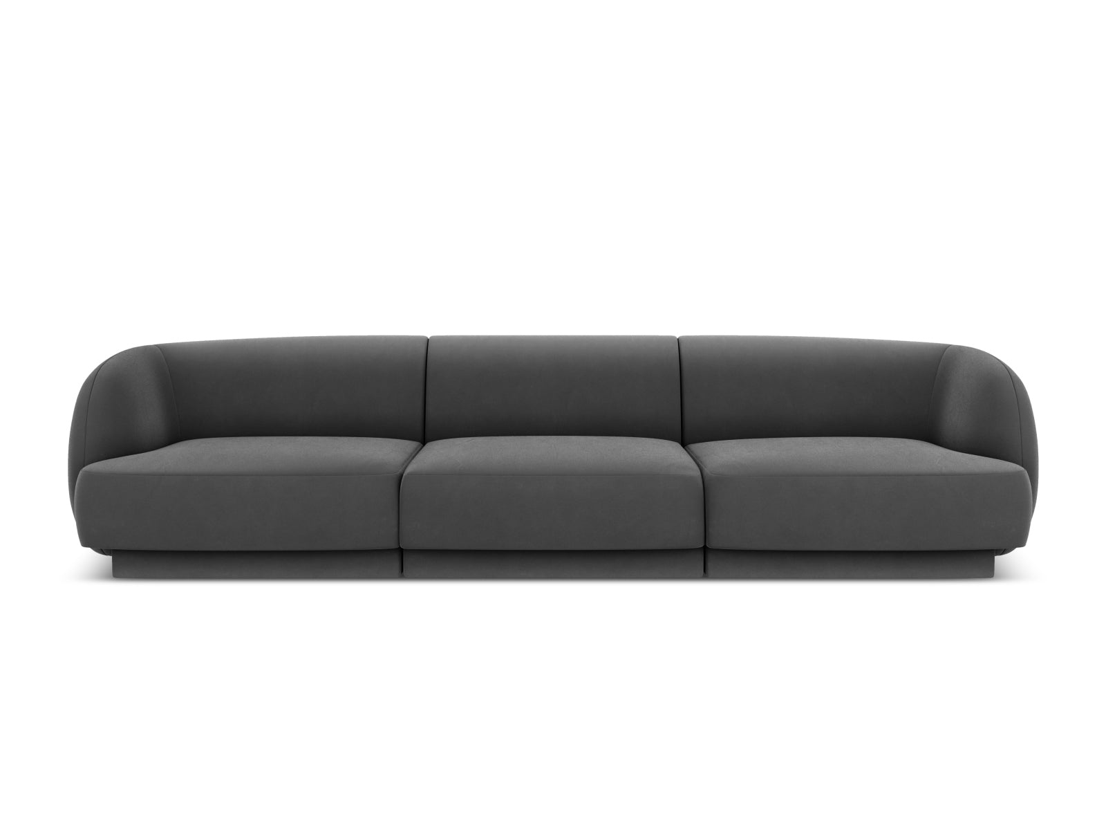 Miley Velour Sofa 3 Sitzer in Grey-Bluvel präsentiert im Onlineshop von KAQTU Design AG. 3er Sofa ist von Micadoni