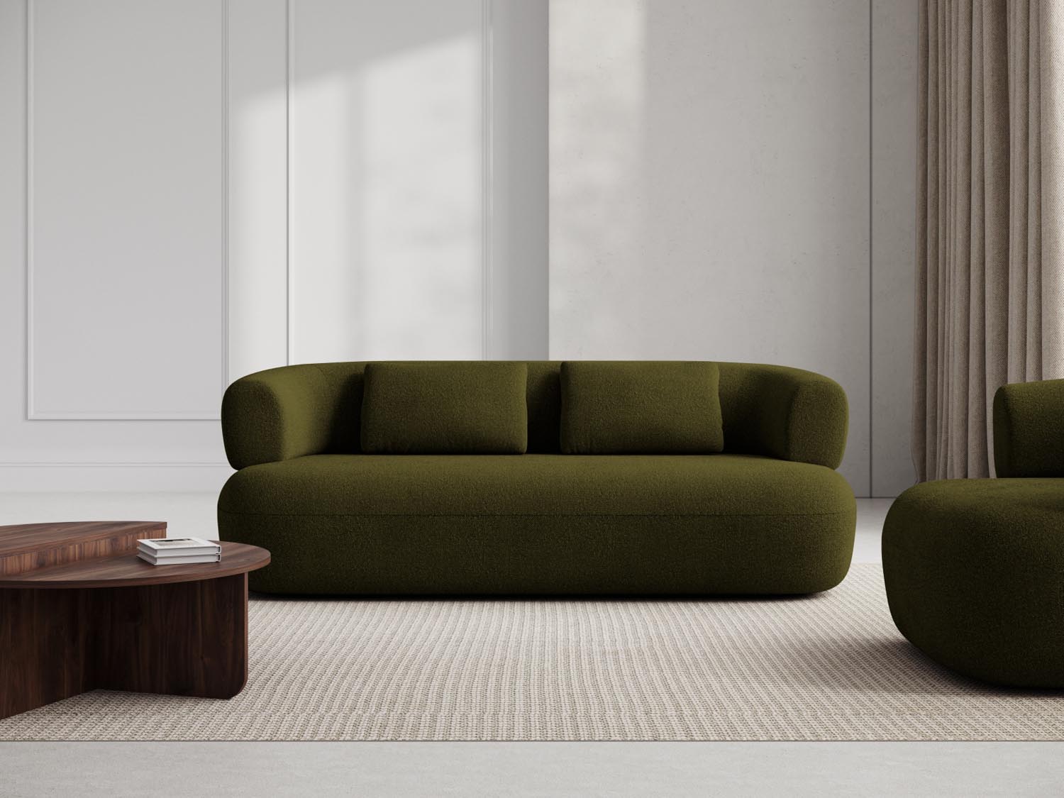 Jenny Boucle Sofa 3 Sitzer in Green präsentiert im Onlineshop von KAQTU Design AG. 3er Sofa ist von Micadoni