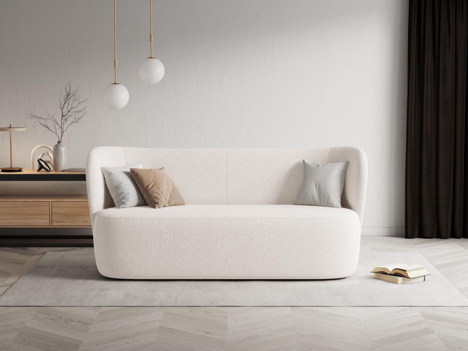 Saamit Boucle Sofa 3 Sitzer in Beige präsentiert im Onlineshop von KAQTU Design AG. 3er Sofa ist von Micadoni