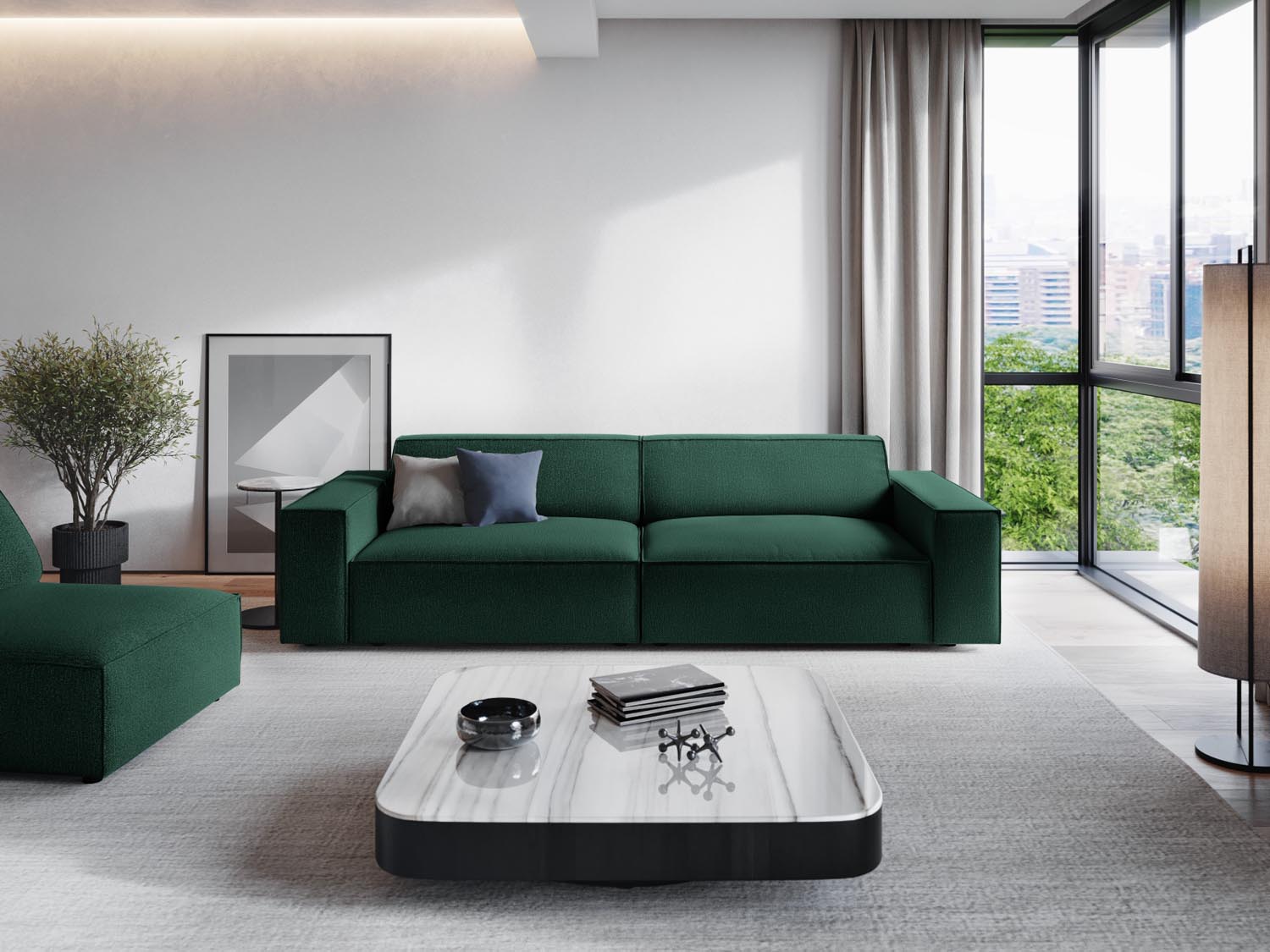 Jodie Modulares Sofa 3 Sitzer in Green präsentiert im Onlineshop von KAQTU Design AG. 3er Sofa ist von Micadoni
