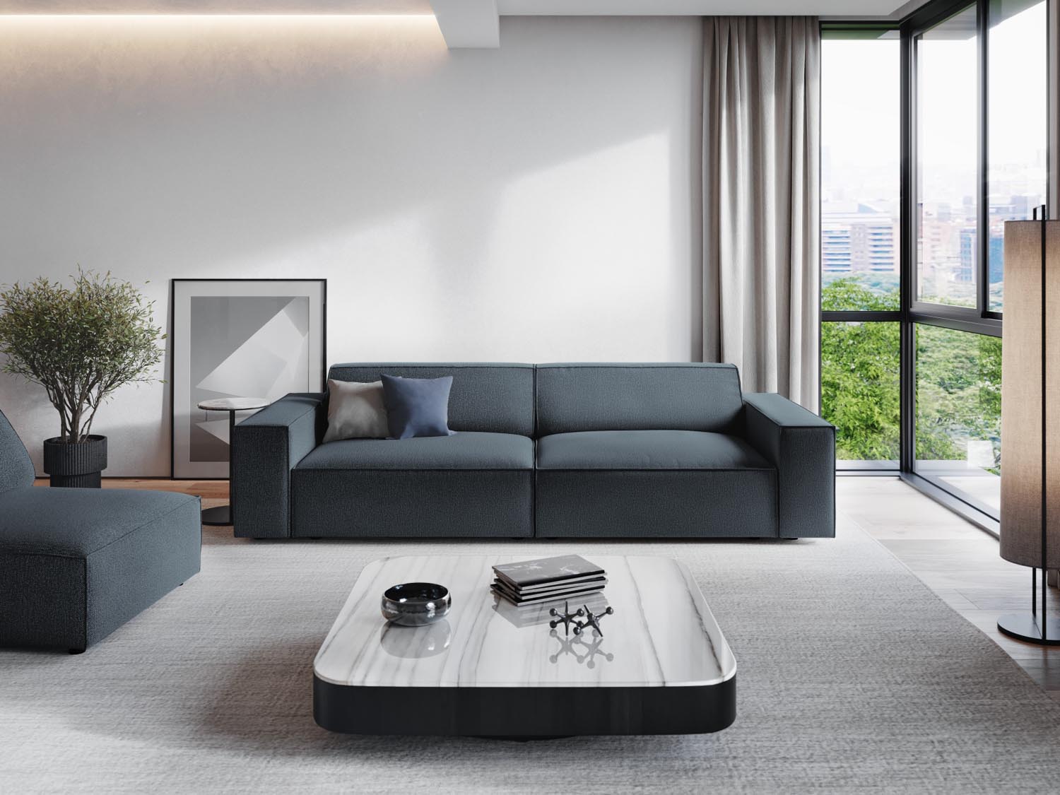 Jodie Modulares Sofa 3 Sitzer in Blue präsentiert im Onlineshop von KAQTU Design AG. 3er Sofa ist von Micadoni