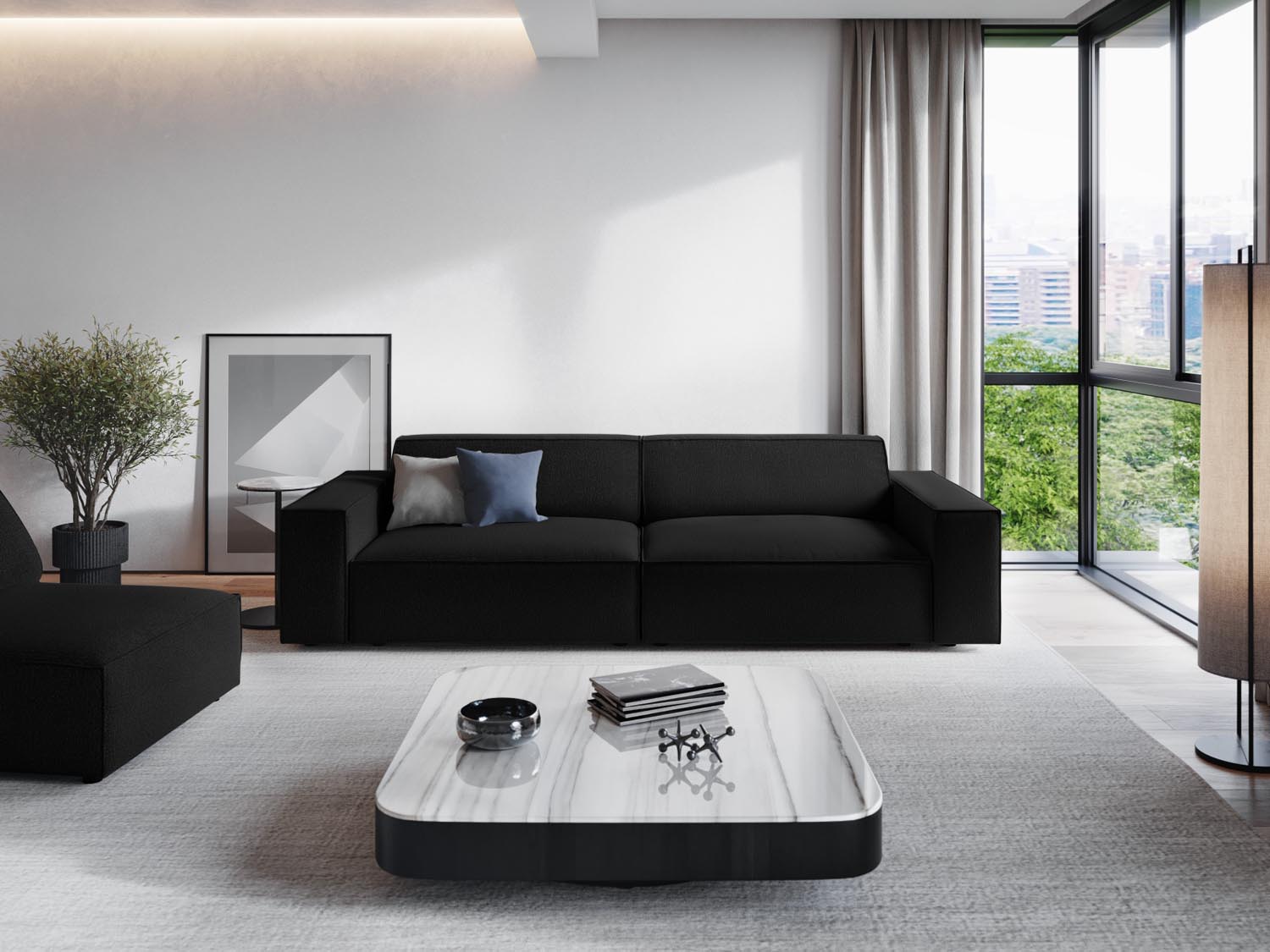 Jodie Modulares Sofa 3 Sitzer in Black präsentiert im Onlineshop von KAQTU Design AG. 3er Sofa ist von Micadoni