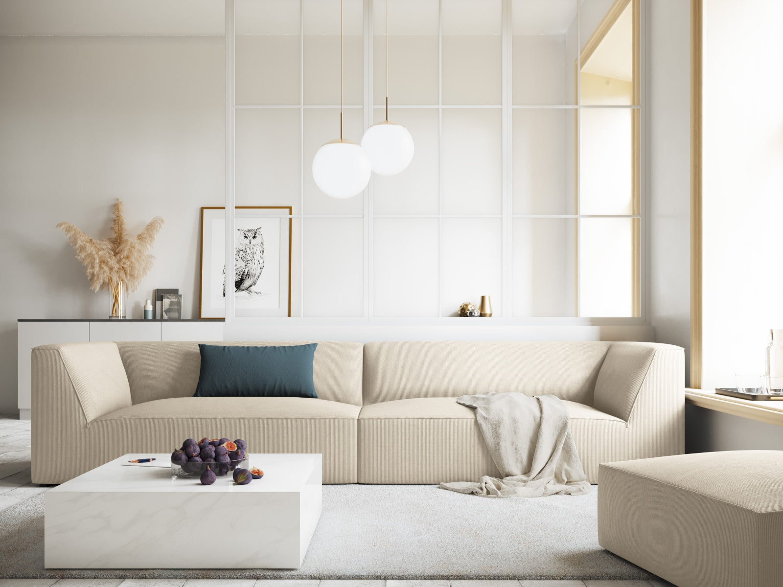 Ruby Sofa 4 Sitzer in Light Beige präsentiert im Onlineshop von KAQTU Design AG. 4er Sofa ist von Micadoni
