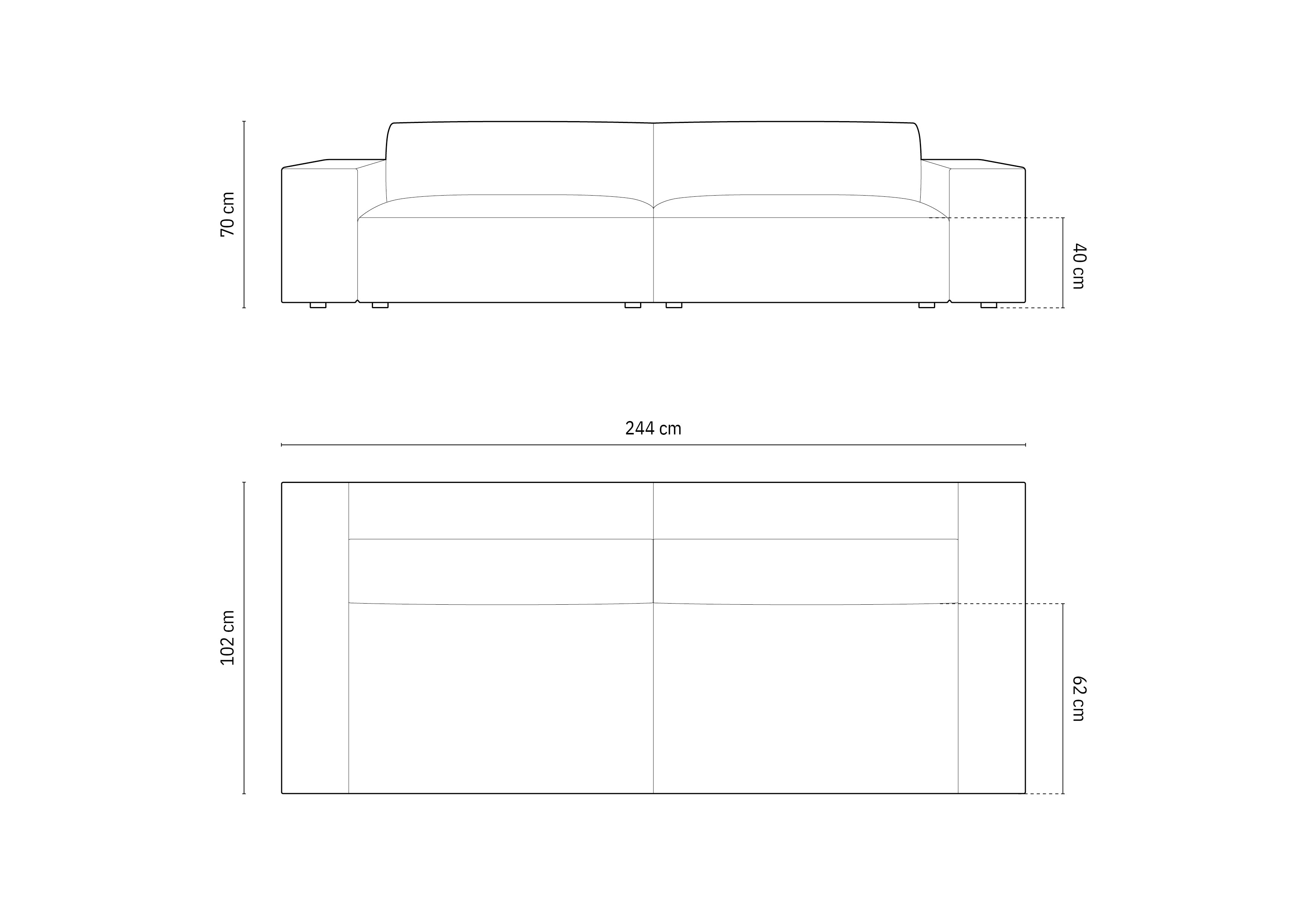 Jodie Boucle modulares Sofa 4 Sitzer in Beige präsentiert im Onlineshop von KAQTU Design AG. 3er Sofa ist von Micadoni