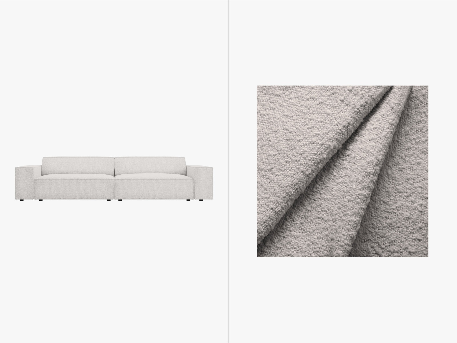 Jodie Boucle modulares Sofa 4 Sitzer in Light Grey präsentiert im Onlineshop von KAQTU Design AG. 3er Sofa ist von Micadoni