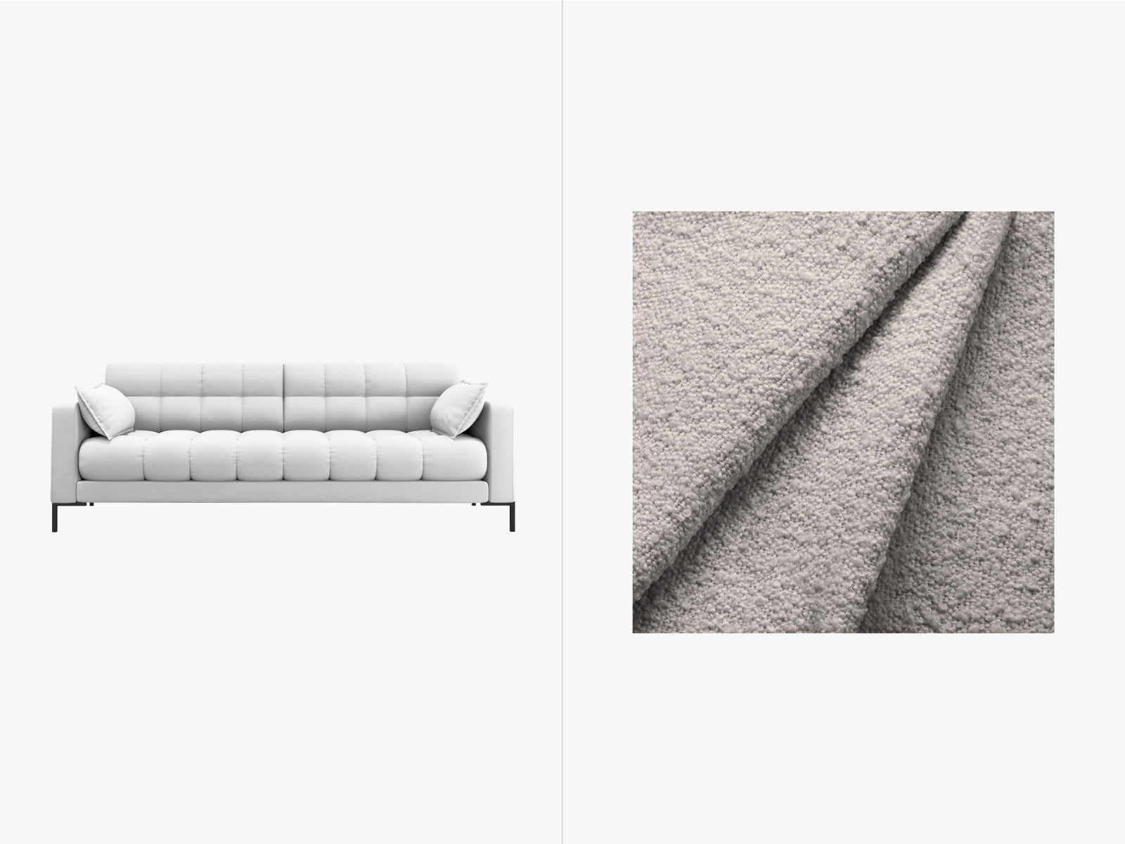 Mamaia Sofa 4 Sitzer in Light Grey/Schwarz präsentiert im Onlineshop von KAQTU Design AG. 4er Sofa ist von Micadoni