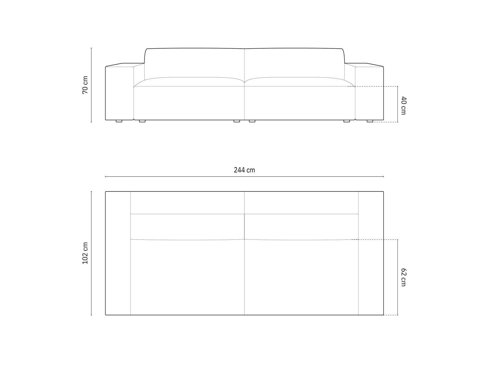 Jodie Modulares Sofa 4 Sitzer in Beige präsentiert im Onlineshop von KAQTU Design AG. 3er Sofa ist von Micadoni