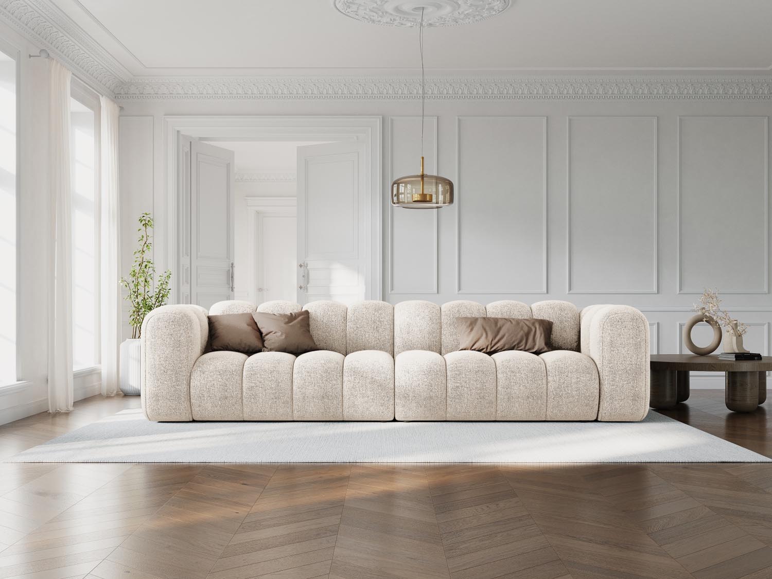 Lupine Modulares Sofa 4 Sitzer in Light Beige präsentiert im Onlineshop von KAQTU Design AG. 3er Sofa ist von Micadoni