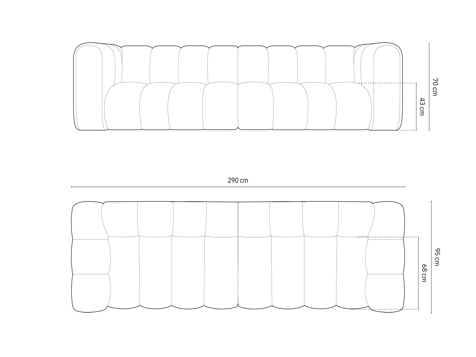Lupine Modulares Sofa 4 Sitzer in Beige präsentiert im Onlineshop von KAQTU Design AG. 3er Sofa ist von Micadoni