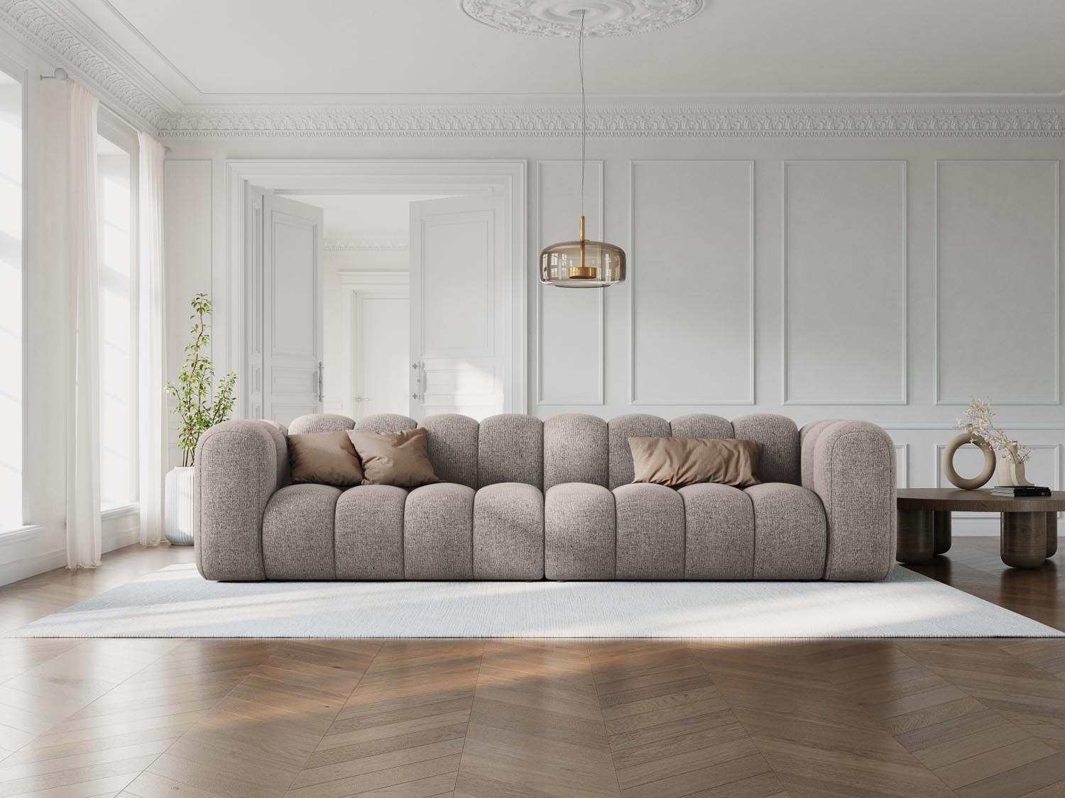 Lupine Modulares Sofa 4 Sitzer in Beige präsentiert im Onlineshop von KAQTU Design AG. 3er Sofa ist von Micadoni