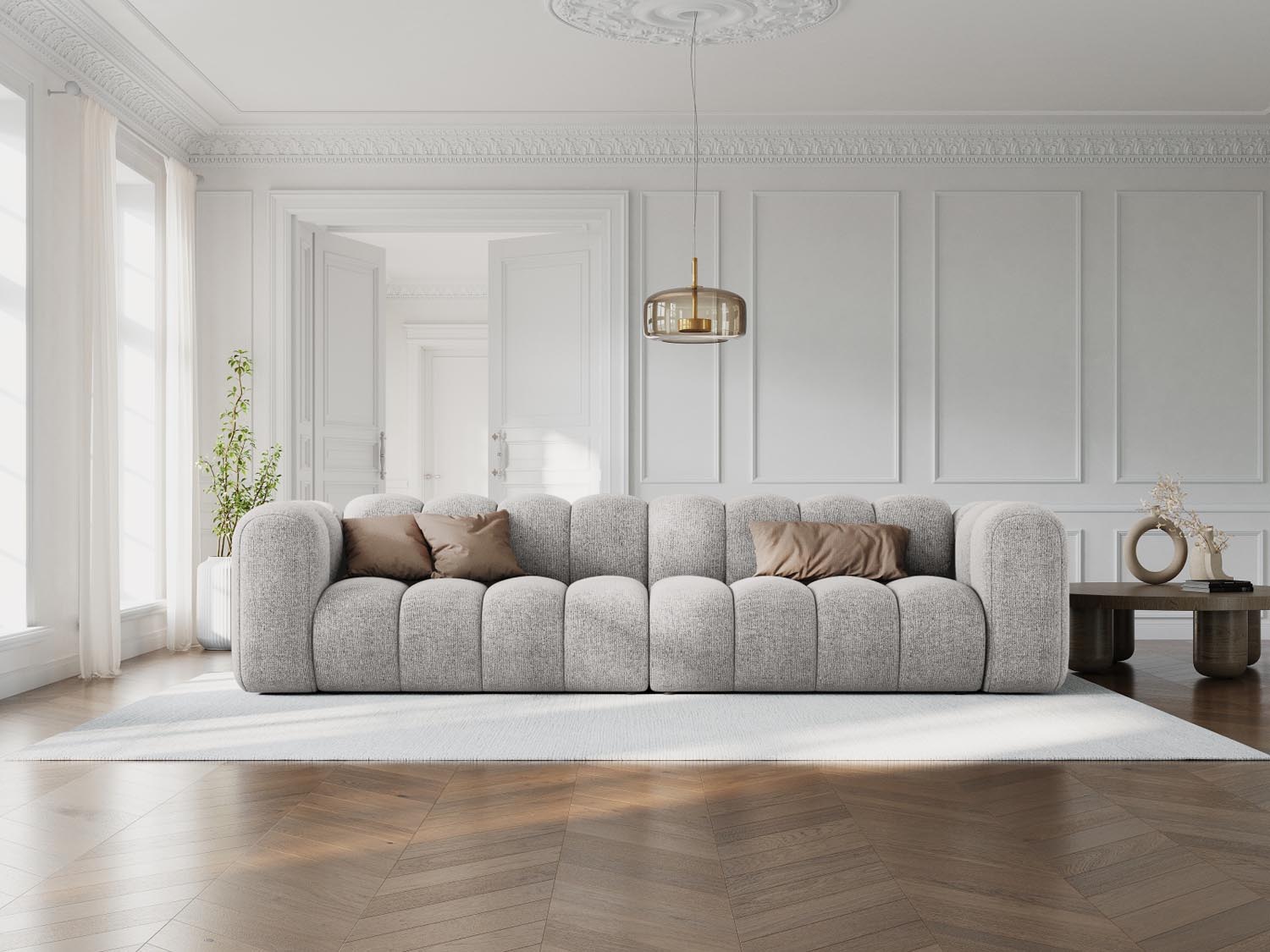 Lupine Modulares Sofa 4 Sitzer in Light Grey präsentiert im Onlineshop von KAQTU Design AG. 3er Sofa ist von Micadoni