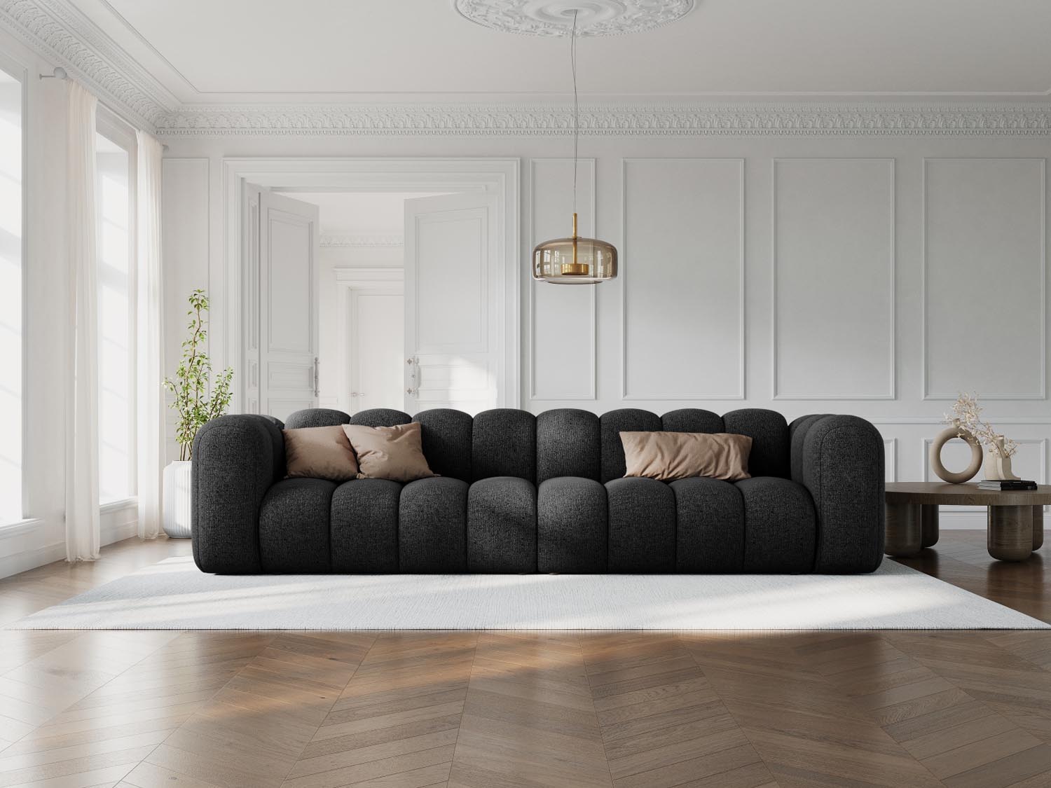 Lupine Modulares Sofa 4 Sitzer in Black präsentiert im Onlineshop von KAQTU Design AG. 3er Sofa ist von Micadoni