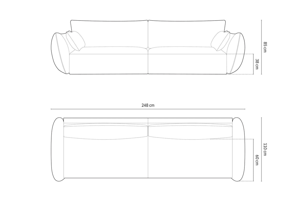 Kaelle Sofa 4 Sitzer in Terracotta-Over The Horizon präsentiert im Onlineshop von KAQTU Design AG. 4er Sofa ist von Micadoni